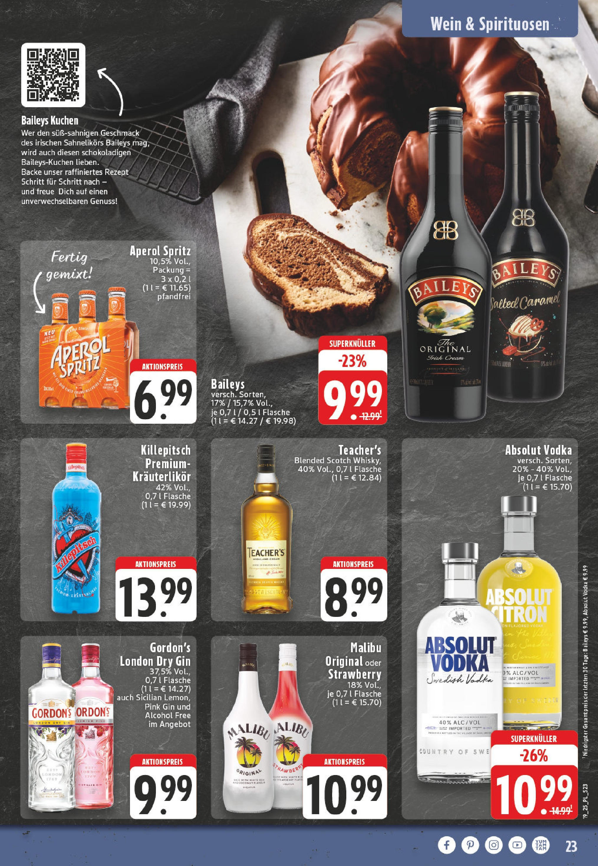 Edeka - EDEKA: Wochenangebote (ab 05.05.2025) » Angebote Online | Seite: 23 | Produkte: Whisky, Rum, Baileys, Aperol Edeka - EDEKA: Wochenangebote (ab 05.05.2025) » Angebote Online | Seite: 23 | Produkte: Whisky, Rum, Baileys, Aperol
