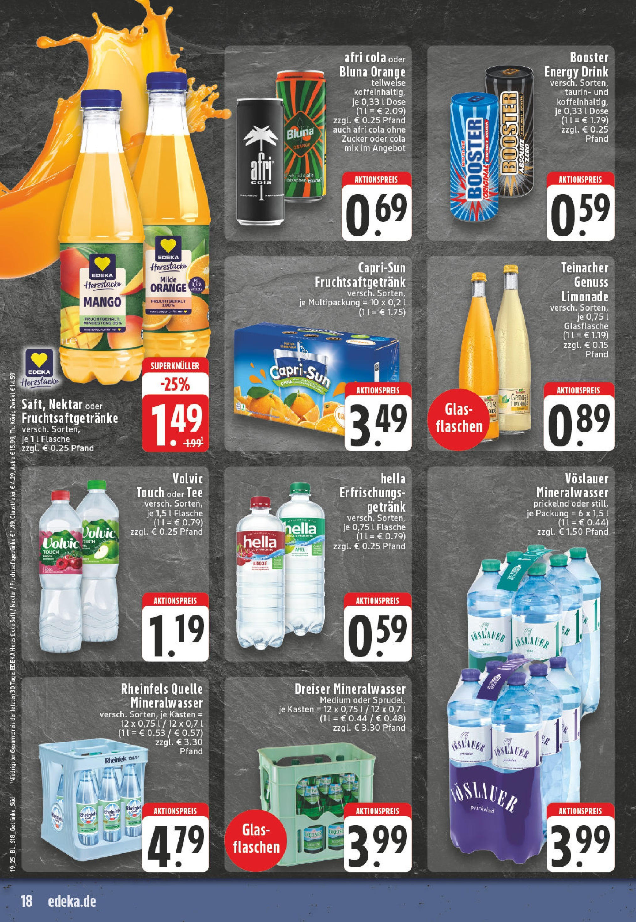 Edeka - EDEKA: Wochenangebote (ab 04.05.2025) » Angebote Online | Seite: 18 | Produkte: Cola, Energy, Limonade, Saft Edeka - EDEKA: Wochenangebote (ab 04.05.2025) » Angebote Online | Seite: 18 | Produkte: Cola, Energy, Limonade, Saft