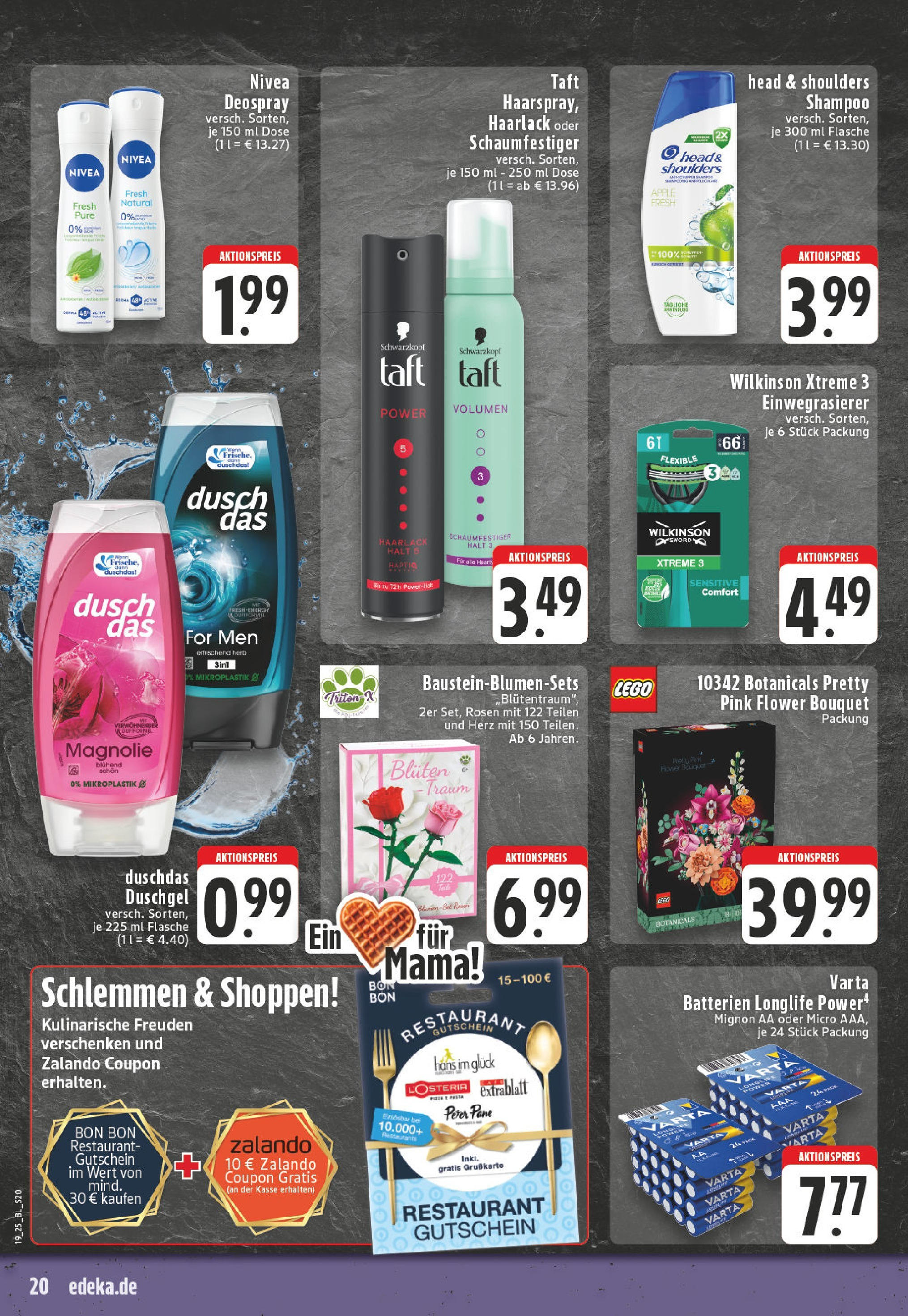Edeka - EDEKA: Wochenangebote (ab 04.05.2025) » Angebote Online | Seite: 20 | Produkte: Shampoo, Duschdas, Shower Gel, Deospray Edeka - EDEKA: Wochenangebote (ab 04.05.2025) » Angebote Online | Seite: 20 | Produkte: Shampoo, Duschdas, Shower Gel, Deospray
