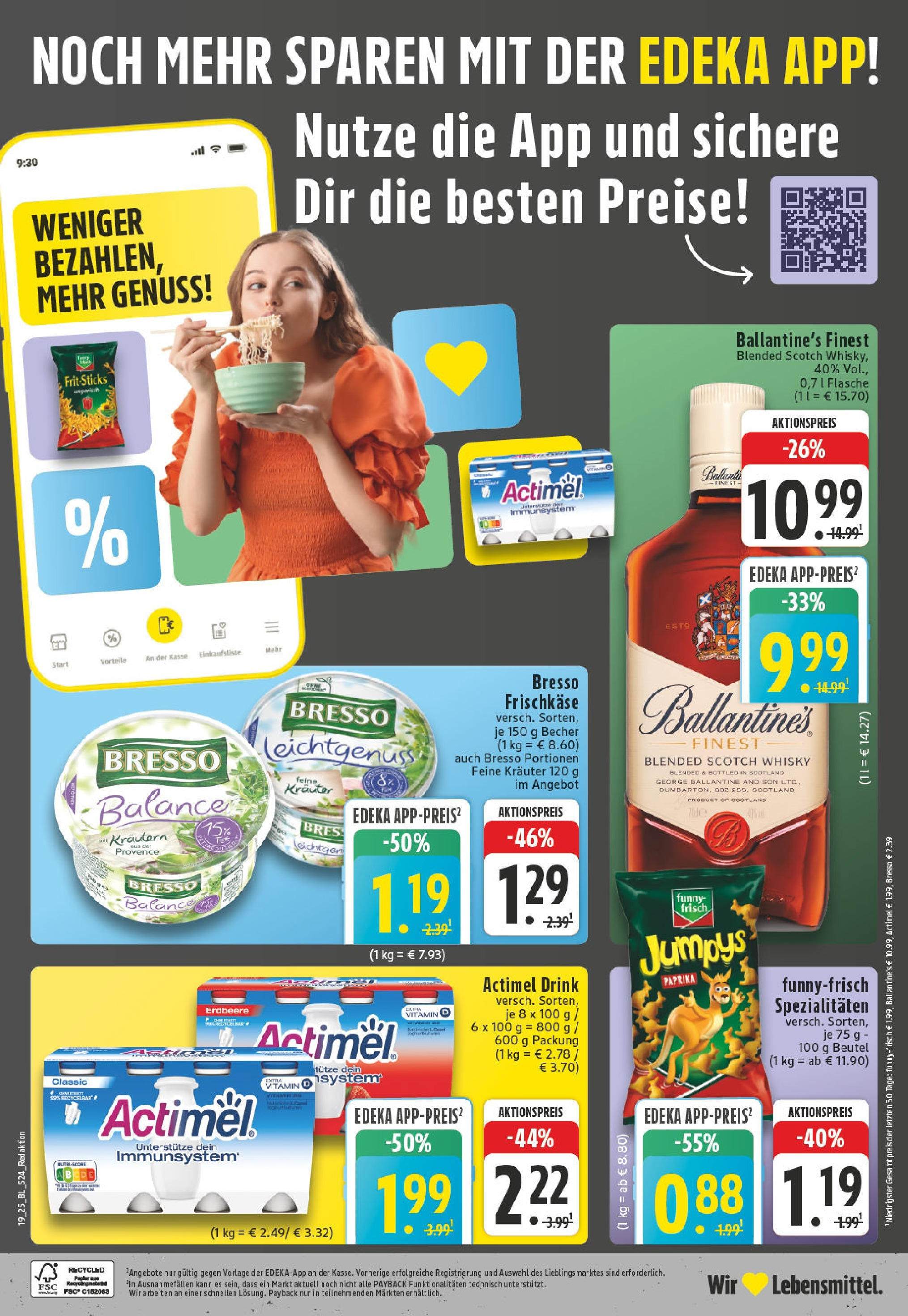 Edeka - EDEKA: Wochenangebote (ab 04.05.2025) » Angebote Online | Seite: 24 | Produkte: Actimel, Bresso, Chips, Frischkase Edeka - EDEKA: Wochenangebote (ab 04.05.2025) » Angebote Online | Seite: 24 | Produkte: Actimel, Bresso, Chips, Frischkase