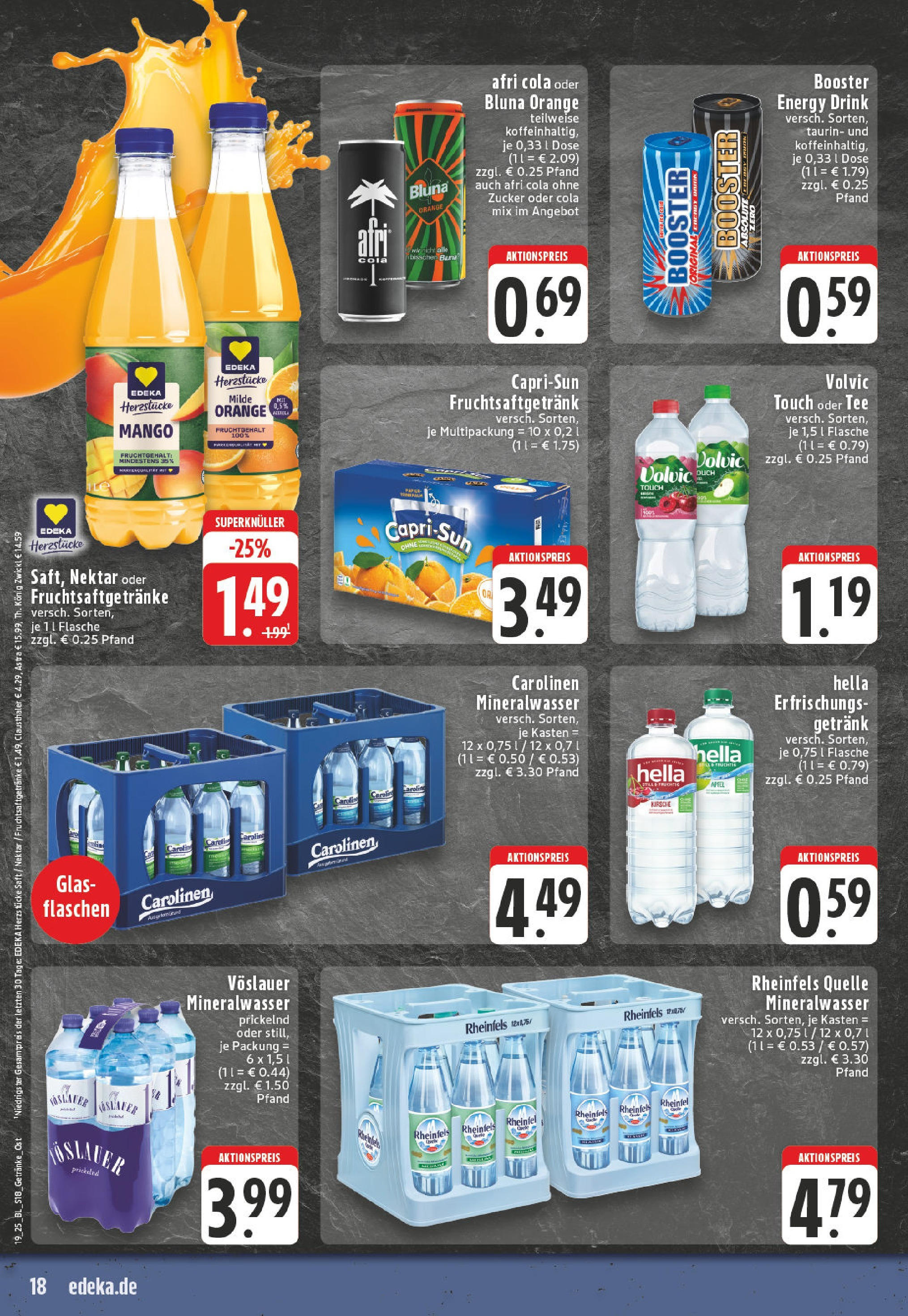 Edeka - EDEKA: Wochenangebote (ab 04.05.2025) » Angebote Online | Seite: 18 | Produkte: Volvic touch, Tee, Volvic, Rheinfels quelle Edeka - EDEKA: Wochenangebote (ab 04.05.2025) » Angebote Online | Seite: 18 | Produkte: Volvic touch, Tee, Volvic, Rheinfels quelle