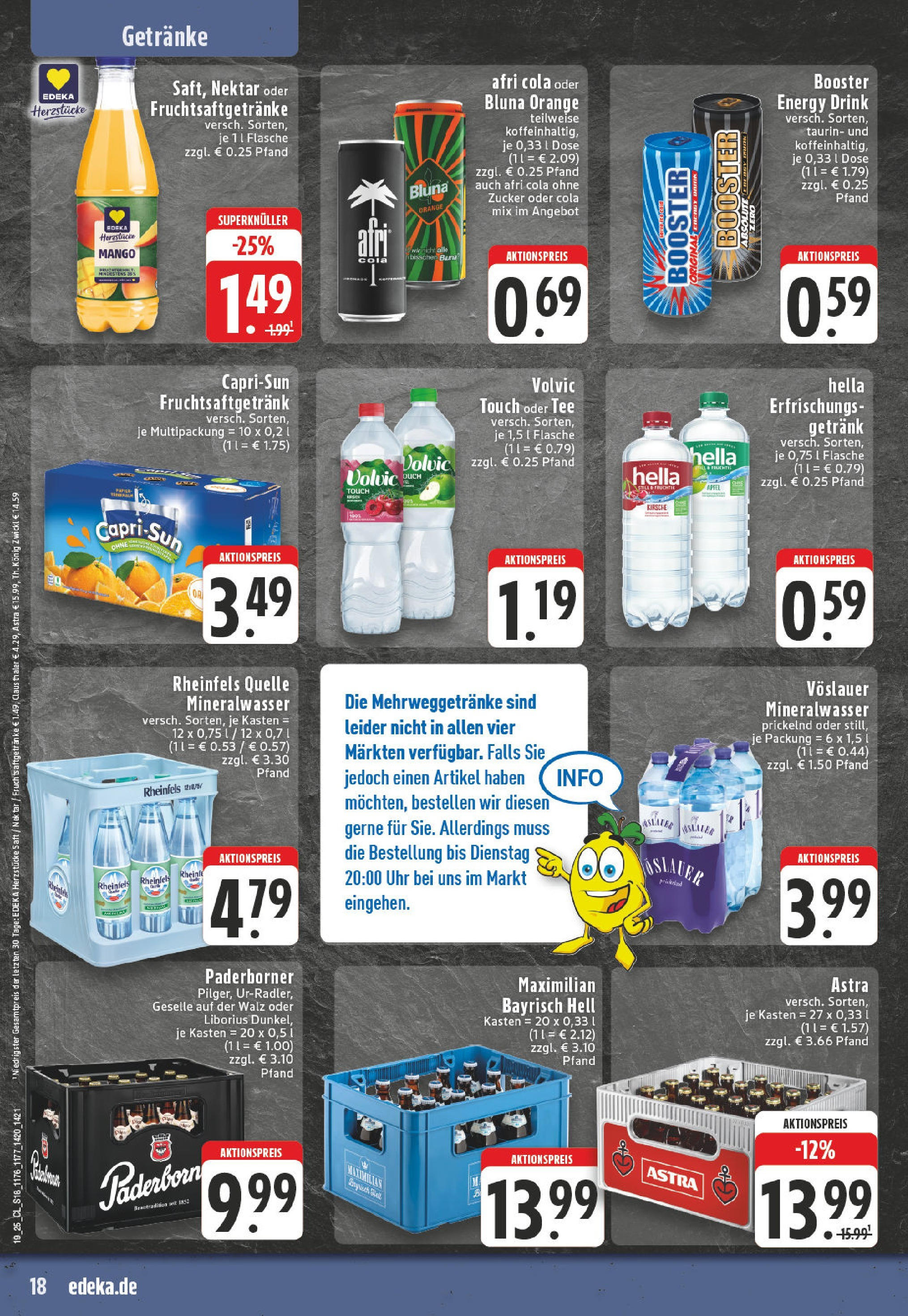 Edeka - EDEKA: Wochenangebote (ab 04.05.2025) » Angebote Online | Seite: 18 | Produkte: Astra, Mango, Volvic, Rheinfels quelle Edeka - EDEKA: Wochenangebote (ab 04.05.2025) » Angebote Online | Seite: 18 | Produkte: Astra, Mango, Volvic, Rheinfels quelle