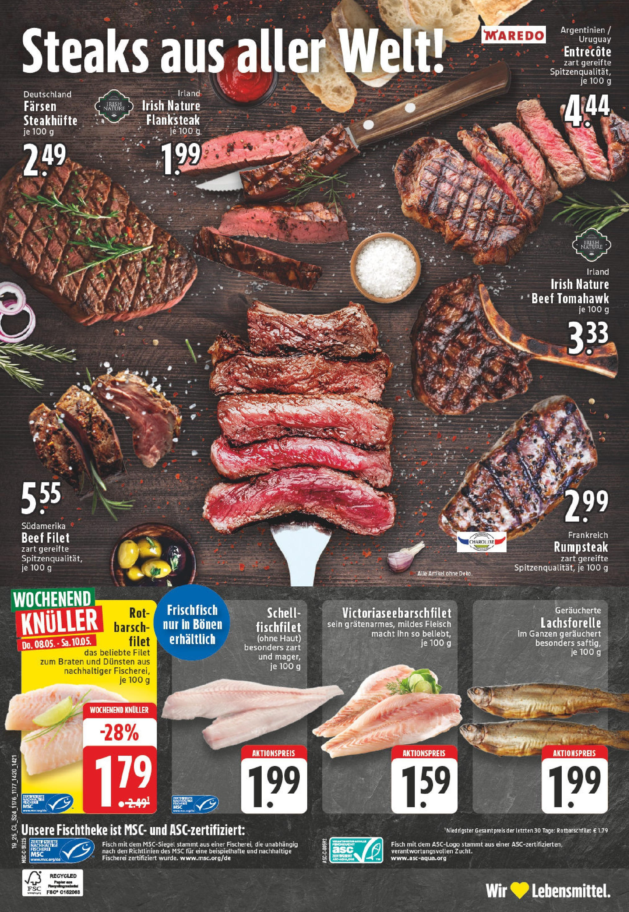 Edeka - EDEKA: Wochenangebote (ab 04.05.2025) » Angebote Online | Seite: 24 | Produkte: Rumpsteak, Fisch, Steak, Fleisch Edeka - EDEKA: Wochenangebote (ab 04.05.2025) » Angebote Online | Seite: 24 | Produkte: Rumpsteak, Fisch, Steak, Fleisch
