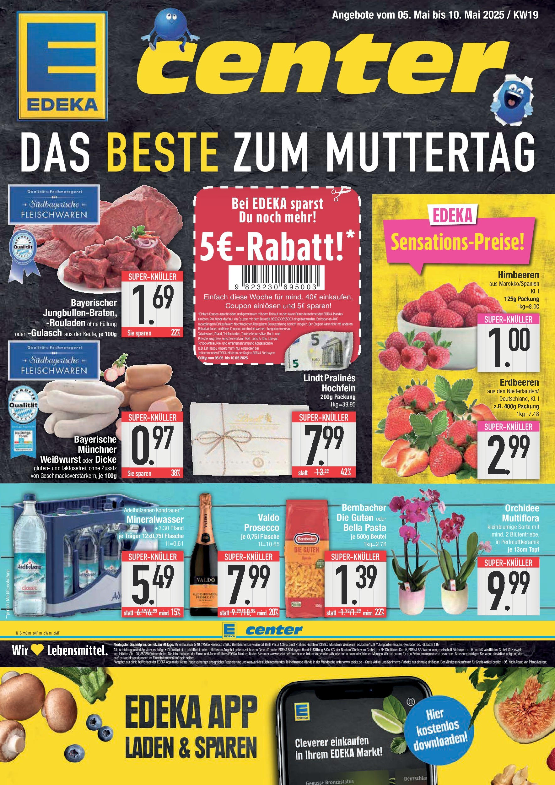 Edeka - E center: Wochenangebote (ab 04.05.2025) » Angebote Online | Seite: 1 | Produkte: Weißwurst, Prosecco, Pasta, Erdbeeren Edeka - E center: Wochenangebote (ab 04.05.2025) » Angebote Online | Seite: 1 | Produkte: Weißwurst, Prosecco, Pasta, Erdbeeren