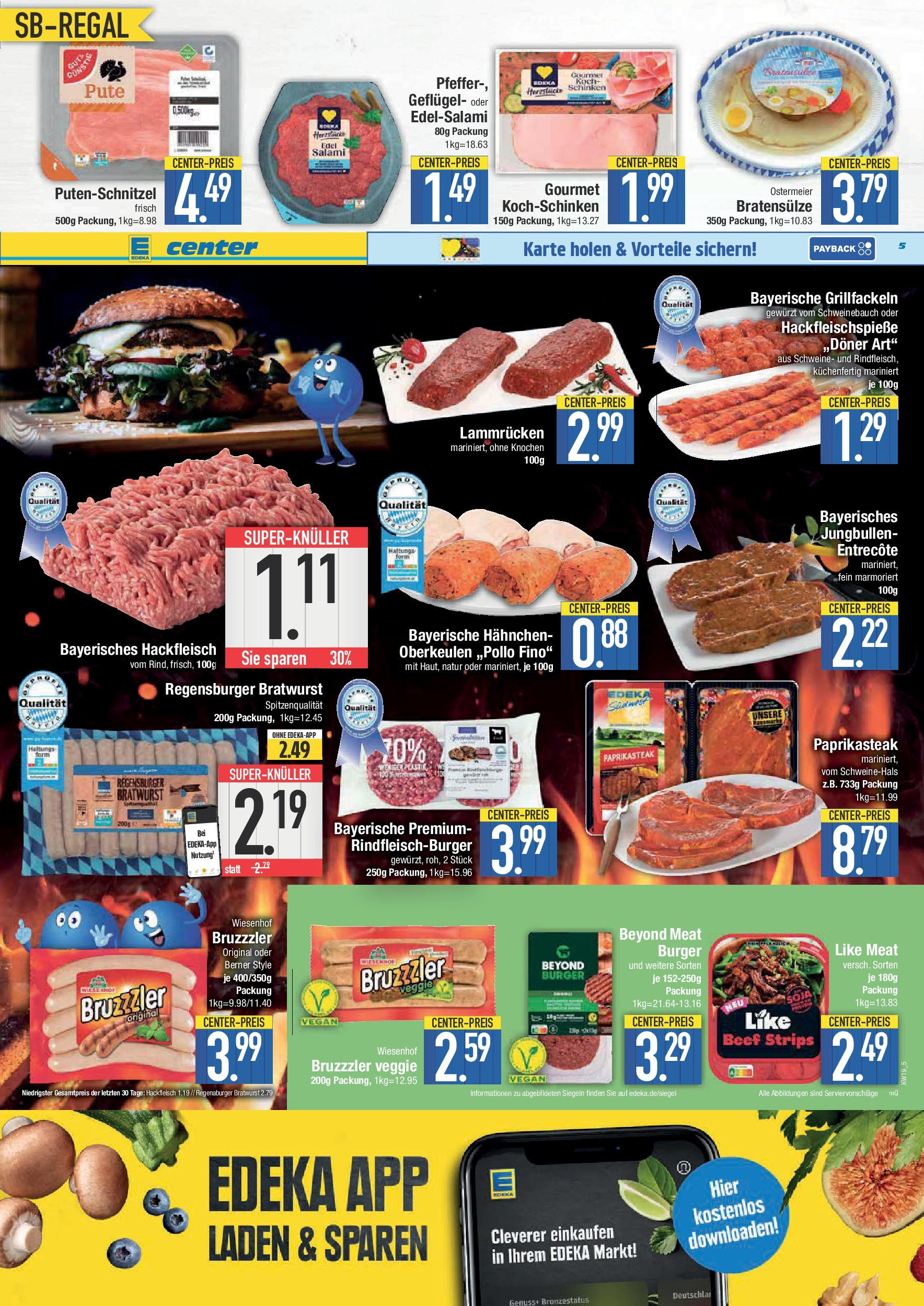 Edeka - E center: Wochenangebote (ab 04.05.2025) » Angebote Online | Seite: 5 | Produkte: Entrecote, Pfeffer, Salami, Hackfleisch Edeka - E center: Wochenangebote (ab 04.05.2025) » Angebote Online | Seite: 5 | Produkte: Entrecote, Pfeffer, Salami, Hackfleisch