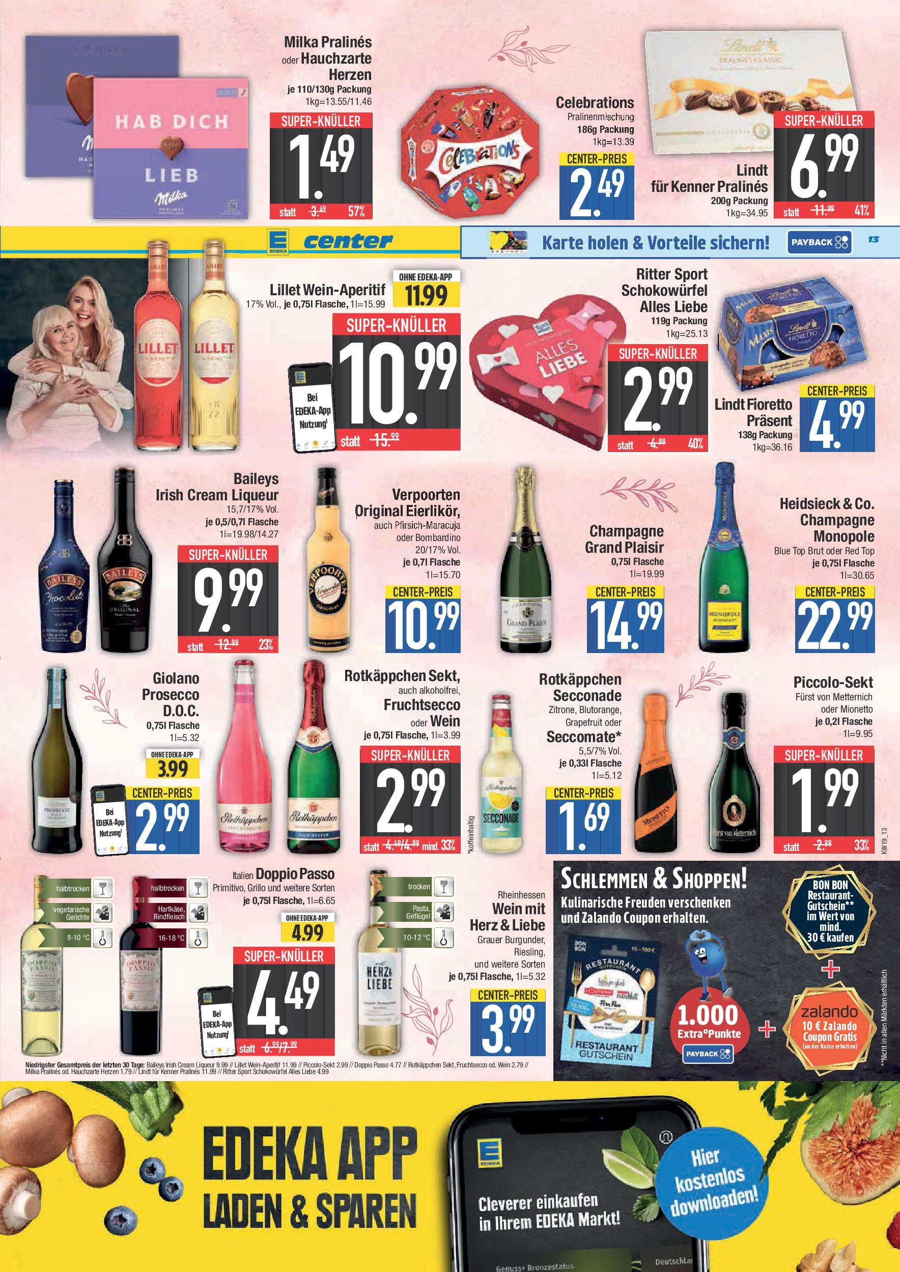Edeka - E center: Wochenangebote (ab 04.05.2025) » Angebote Online | Seite: 13 | Produkte: Furst von metternich, Celebrations, Rotkäppchen, Lindt Edeka - E center: Wochenangebote (ab 04.05.2025) » Angebote Online | Seite: 13 | Produkte: Furst von metternich, Celebrations, Rotkäppchen, Lindt