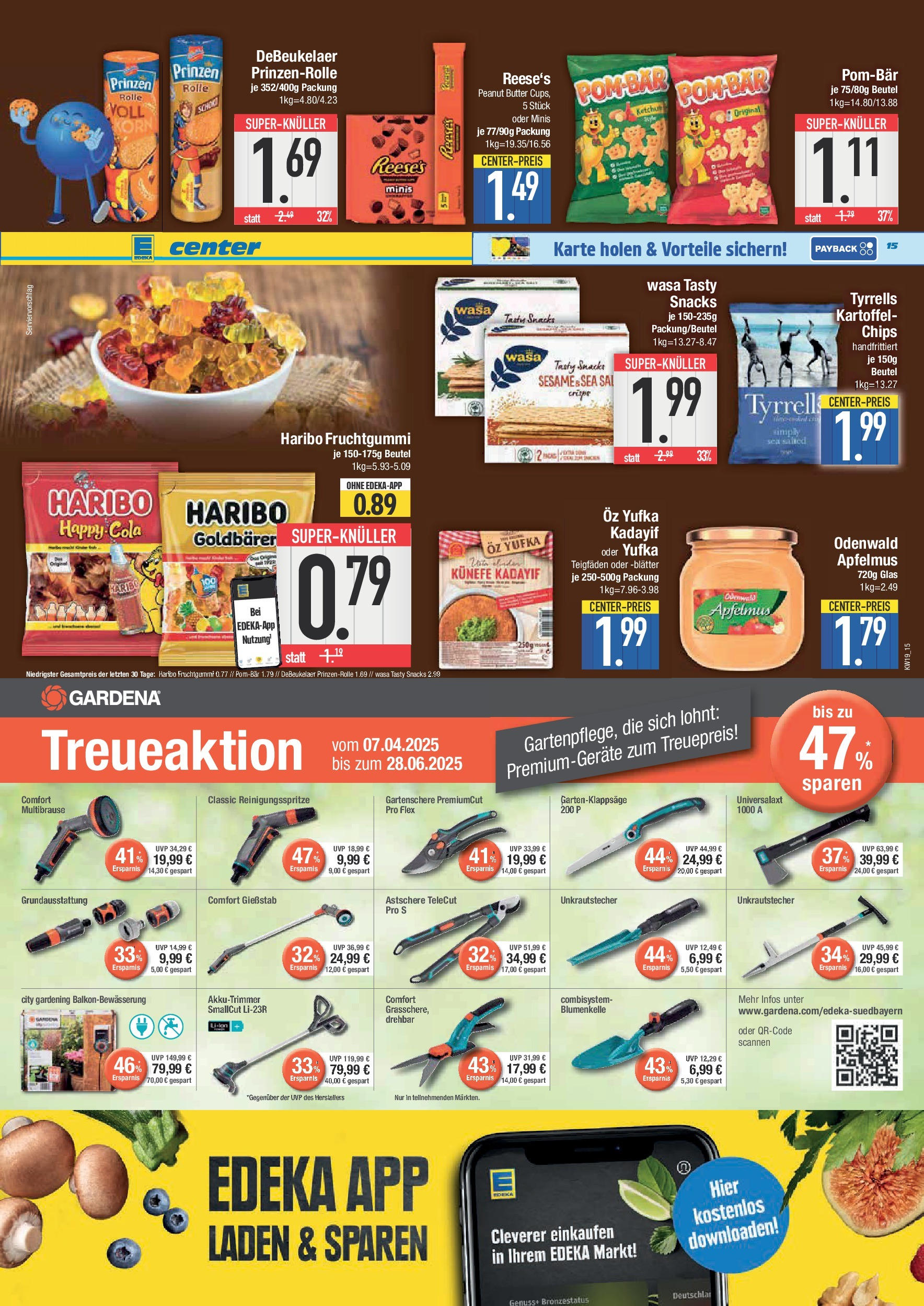 Edeka - E center: Wochenangebote (ab 04.05.2025) » Angebote Online | Seite: 15 | Produkte: Haribo, Butter, Axe, Chips Edeka - E center: Wochenangebote (ab 04.05.2025) » Angebote Online | Seite: 15 | Produkte: Haribo, Butter, Axe, Chips