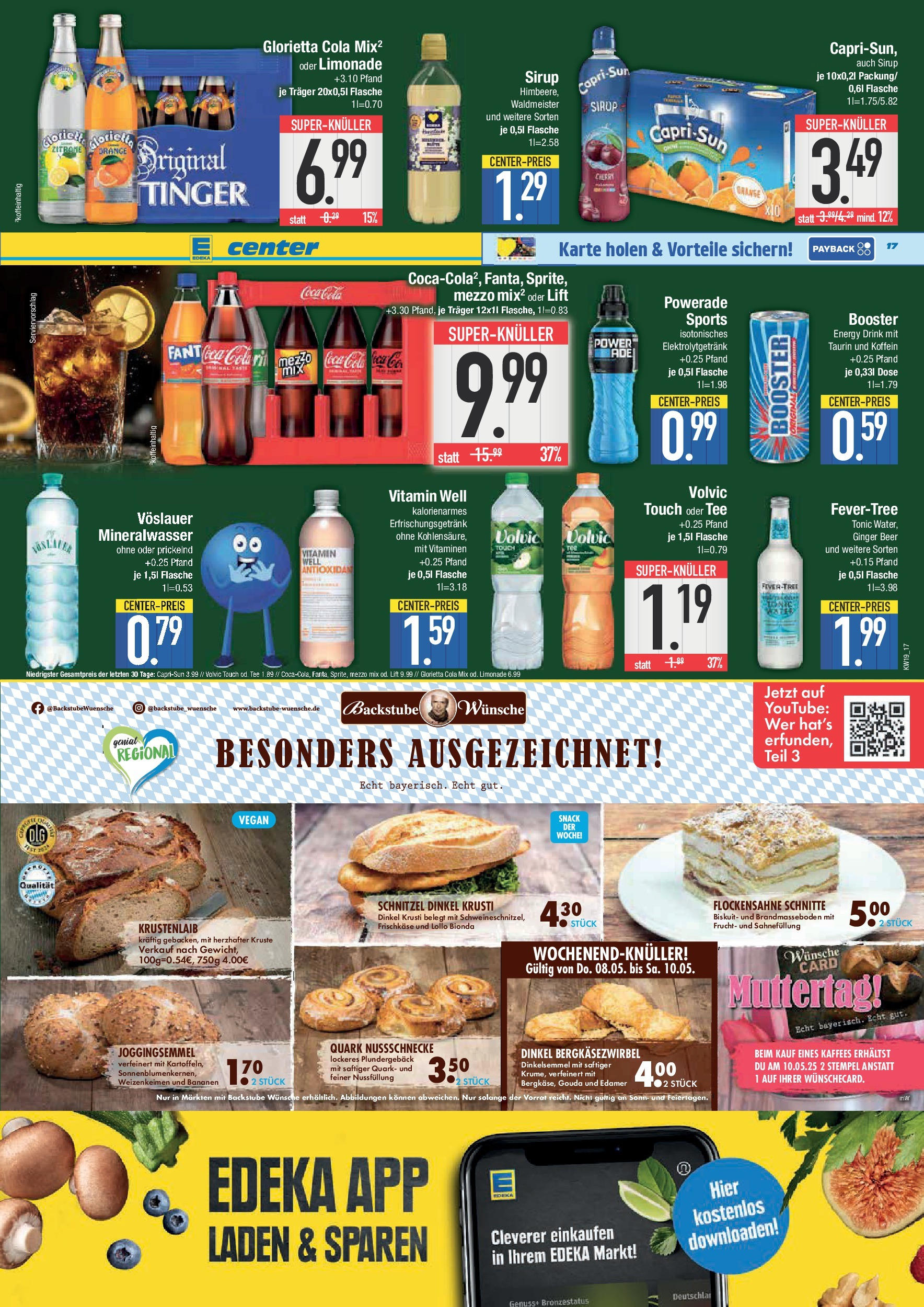 Edeka - E center: Wochenangebote (ab 04.05.2025) » Angebote Online | Seite: 17 | Produkte: Bananen, Sirup, Mineralwasser, Frischkase Edeka - E center: Wochenangebote (ab 04.05.2025) » Angebote Online | Seite: 17 | Produkte: Bananen, Sirup, Mineralwasser, Frischkase