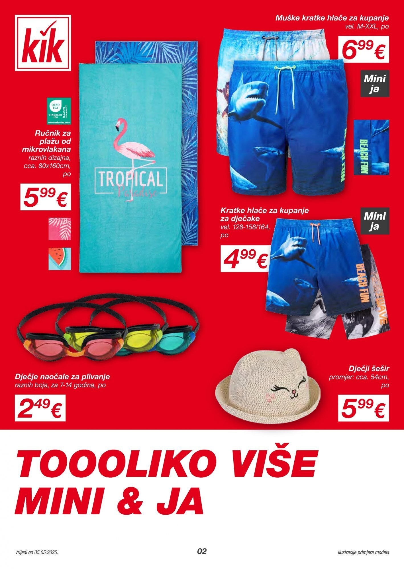 Kik - KiK katalog do 11.05.2025 novi od 04.05.2025 na listanje > letak digitalni | Stranica: 2 | Proizvodi: Hlače, Ručnik, Kratke hlače, Naočale