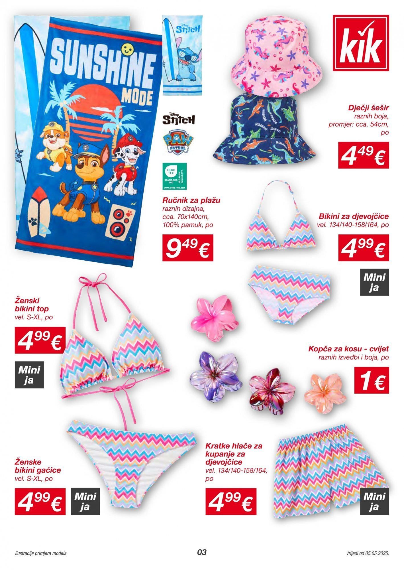 Kik - KiK katalog do 11.05.2025 novi od 04.05.2025 na listanje > letak digitalni | Stranica: 3 | Proizvodi: Hlače, Ručnik, Kratke hlače, Šešir