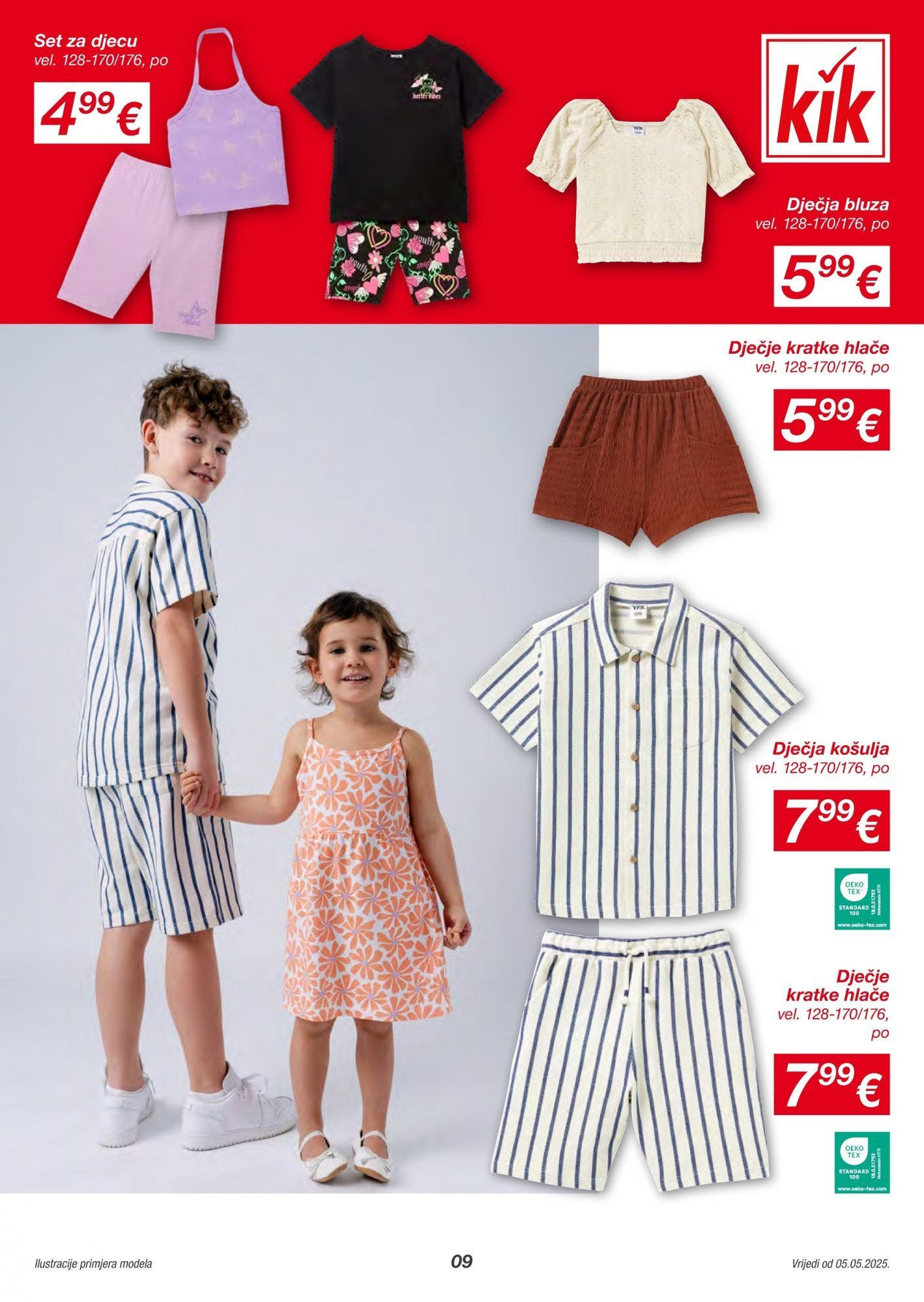 Kik - KiK katalog do 11.05.2025 novi od 04.05.2025 na listanje > letak digitalni | Stranica: 9 | Proizvodi: Košulja, Bluza, Hlače, Kratke hlače