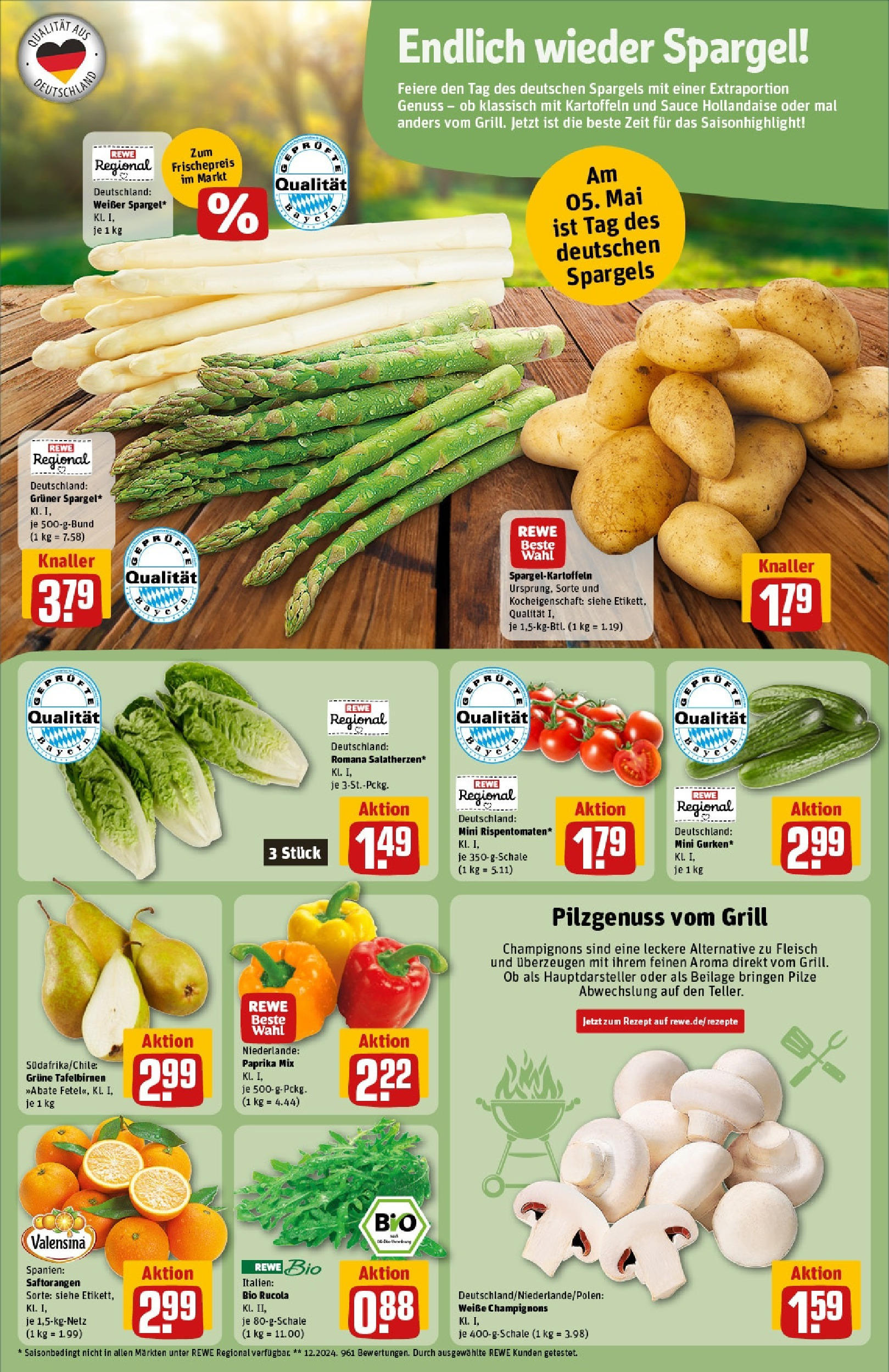 Rewe - Rewe: Wochenangebote (ab 04.05.2025) zum Blättern » Angebote | Seite: 9 | Produkte: Grill, Spargel, Valensina, Paprika Rewe - Rewe: Wochenangebote (ab 04.05.2025) zum Blättern » Angebote | Seite: 9 | Produkte: Grill, Spargel, Valensina, Paprika