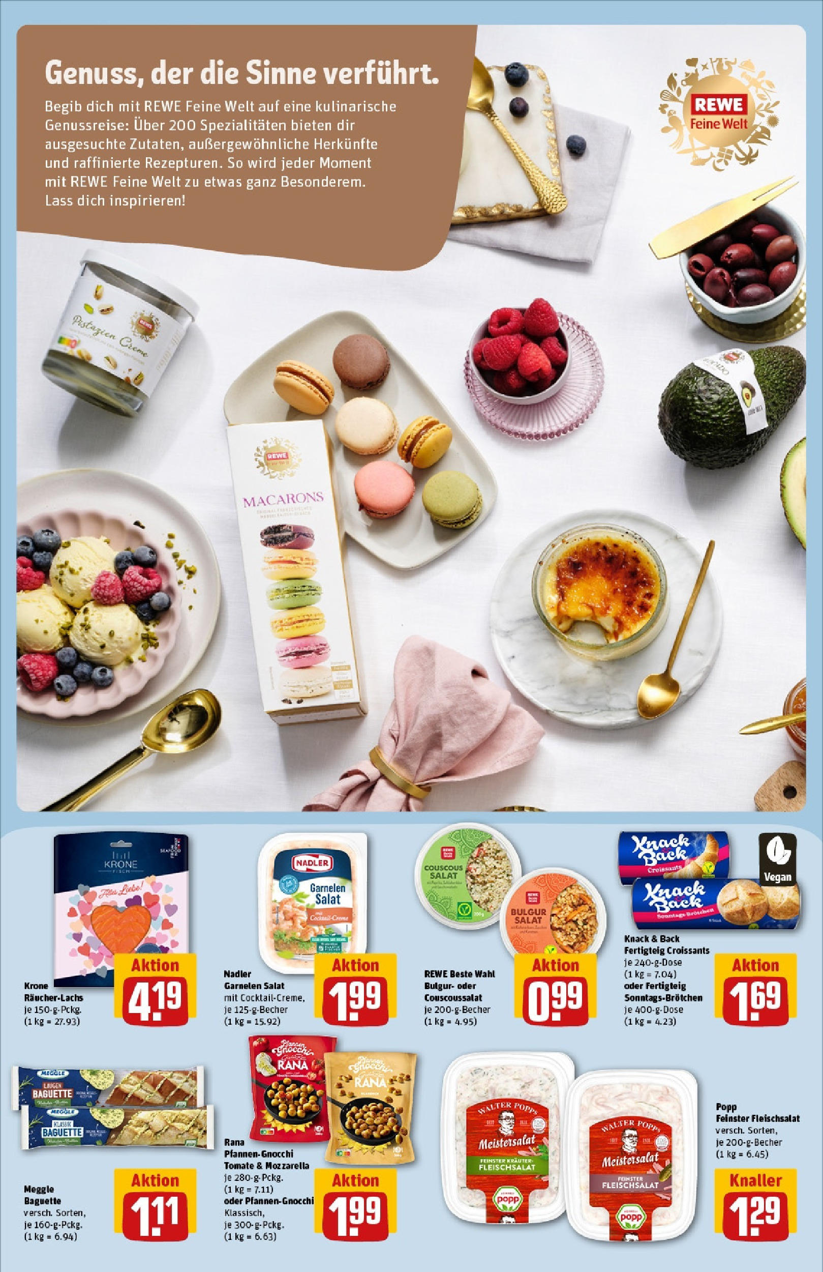 Rewe - Rewe: Wochenangebote (ab 04.05.2025) zum Blättern » Angebote | Seite: 16 | Produkte: Baguette, Garnelen, Creme, Räucherlachs Rewe - Rewe: Wochenangebote (ab 04.05.2025) zum Blättern » Angebote | Seite: 16 | Produkte: Baguette, Garnelen, Creme, Räucherlachs