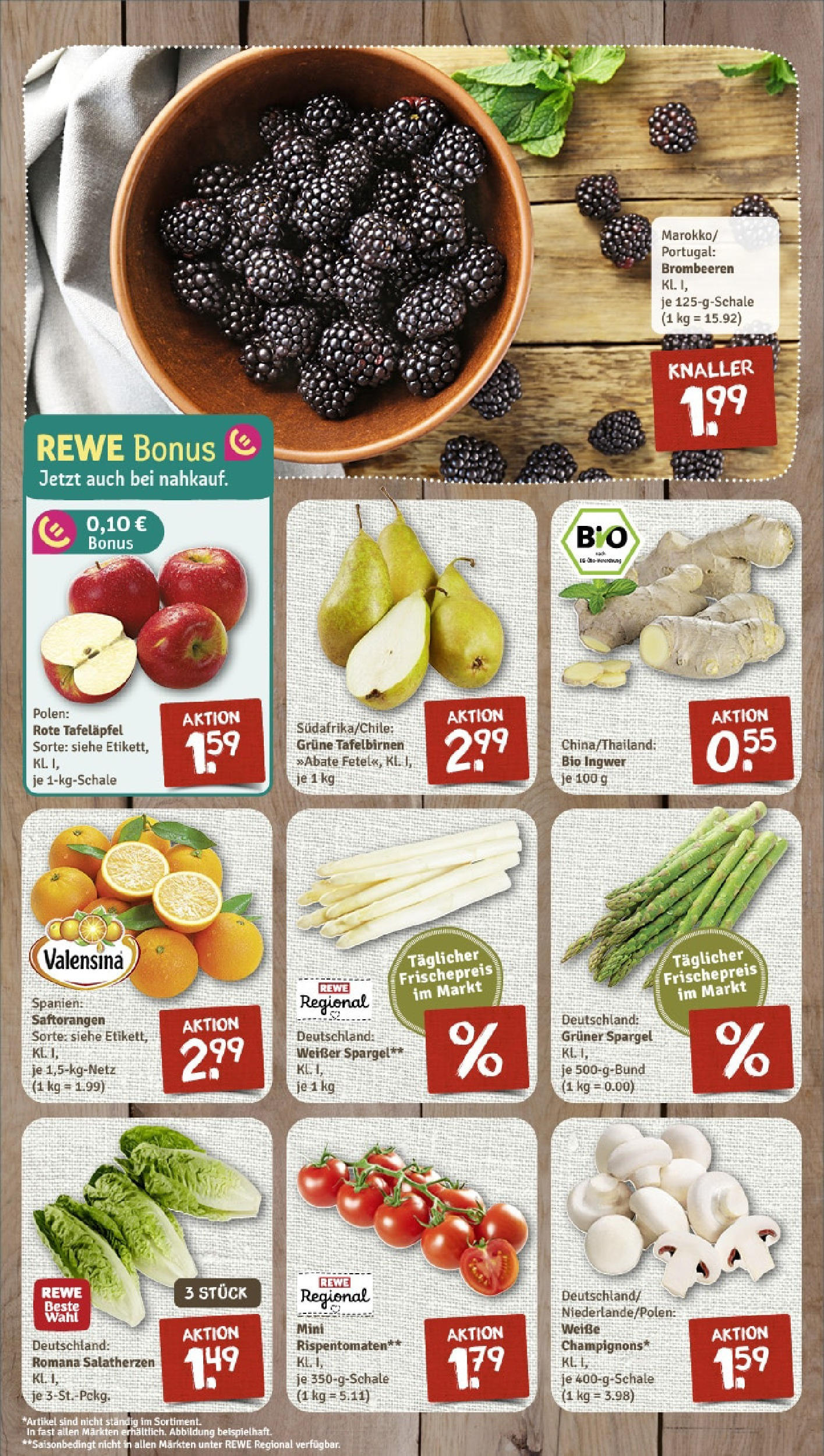 Rewe - Rewe: Wochenangebote (ab 04.05.2025) zum Blättern » Angebote | Seite: 4 | Produkte: Spargel, Valensina