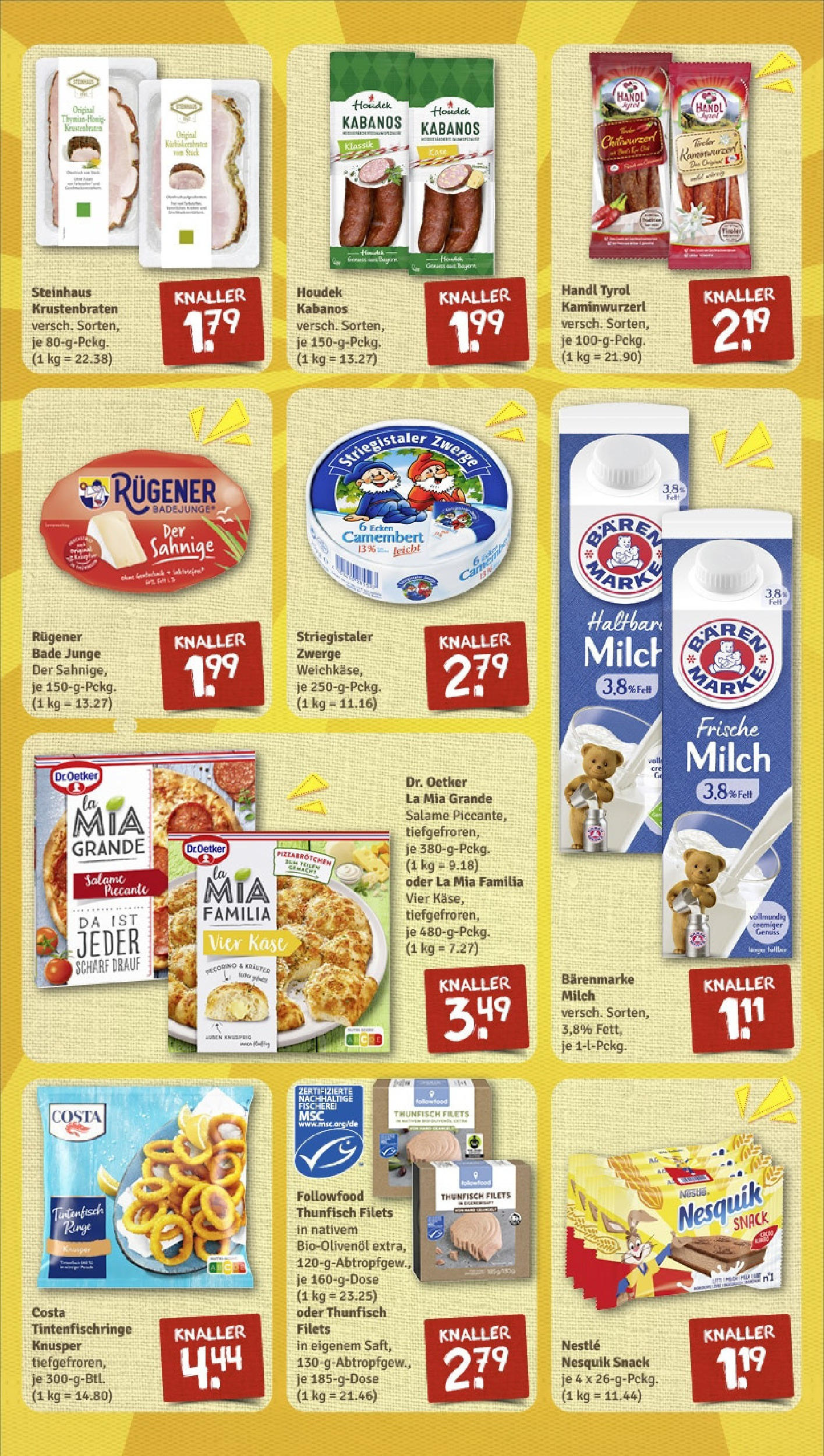 Rewe - Rewe: Wochenangebote (ab 04.05.2025) zum Blättern » Angebote | Seite: 13 | Produkte: Thunfisch, Krustenbraten, Salami, Pizza