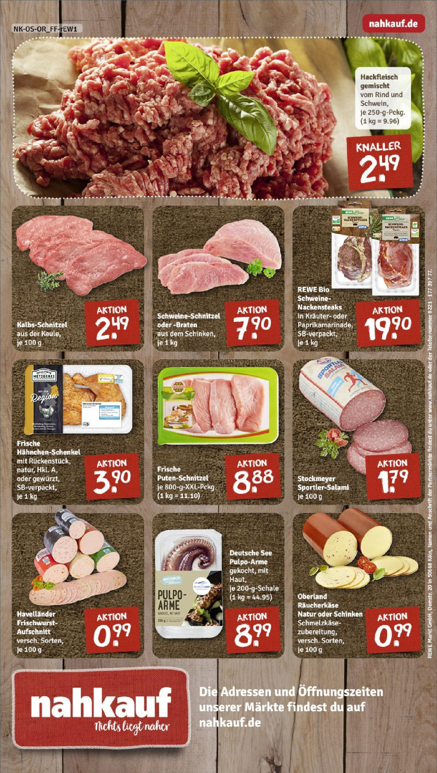 Rewe - Rewe: Wochenangebote (ab 04.05.2025) zum Blättern » Angebote | Seite: 16 | Produkte: Nackensteaks, Hahnchenschenkel, Schnitzel, Salami