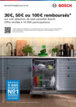 Bosch vous rembourse 30€, 50€ ou 100€