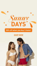 Sunny Days 30% off when you buy 3 items