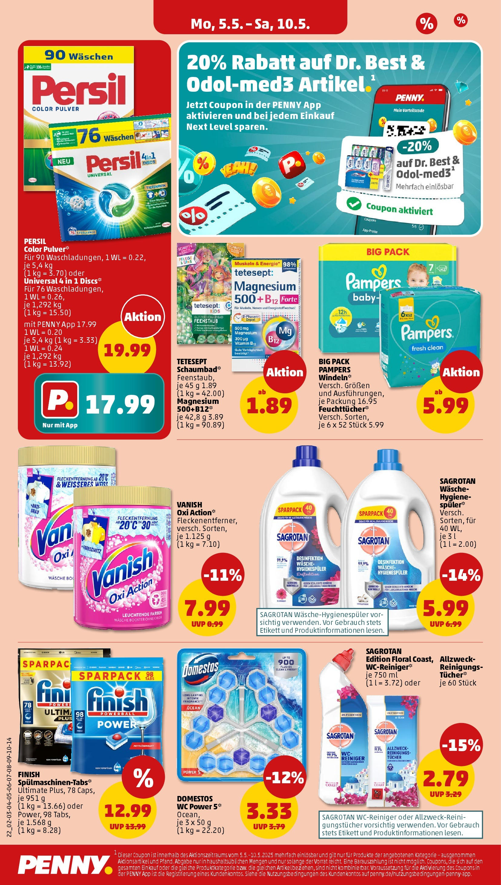 Penny - Penny: Wochenangebote (ab 04.05.2025) » Angebote Online | Seite: 22 | Produkte: Pampers, Finish, Persil Penny - Penny: Wochenangebote (ab 04.05.2025) » Angebote Online | Seite: 22 | Produkte: Pampers, Finish, Persil