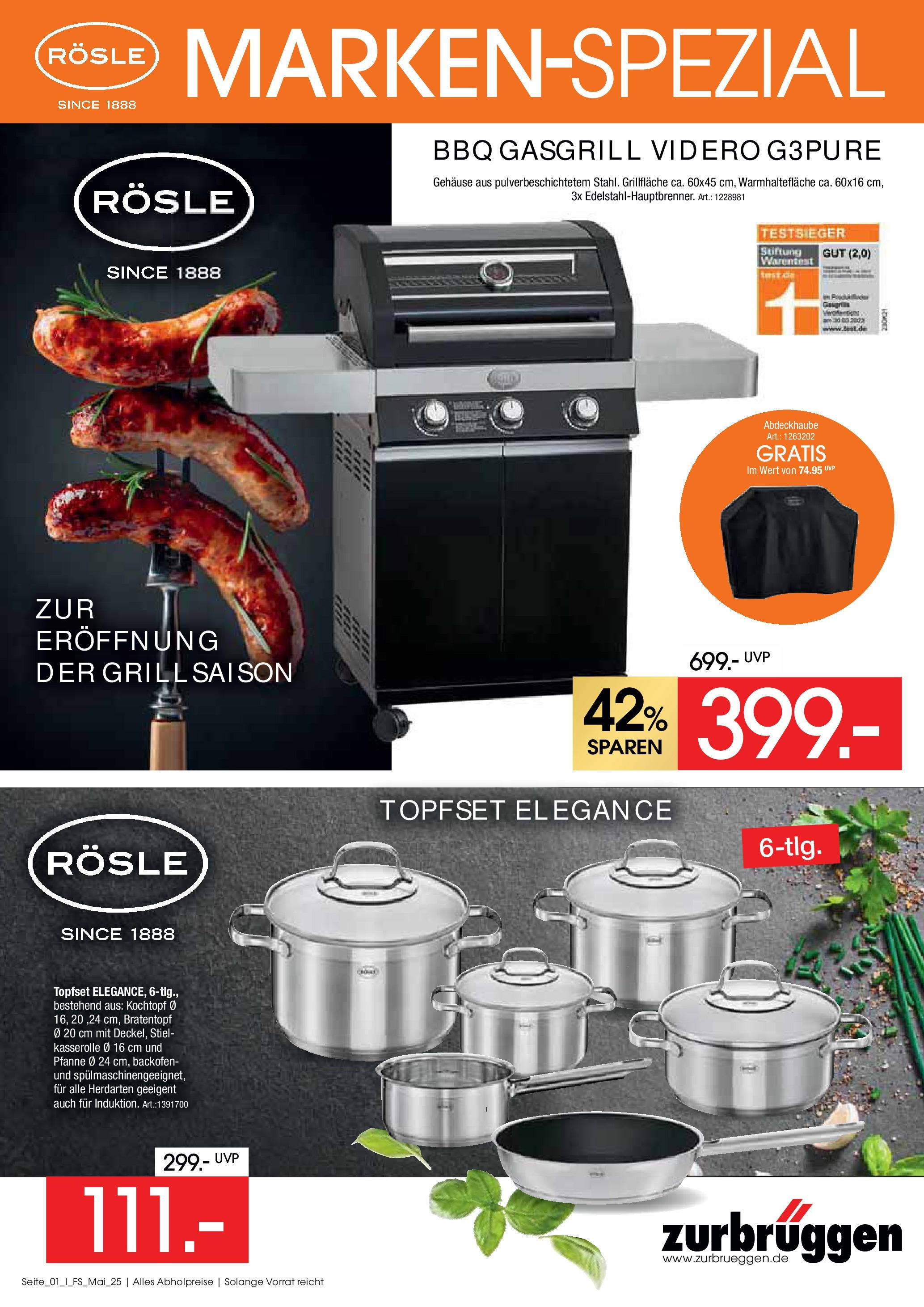 Zurbrüggen - Zurbrüggen: Marken Spezial (ab 01.05.2025) zum Blättern | Seite: 1 | Produkte: Grill, Backofen