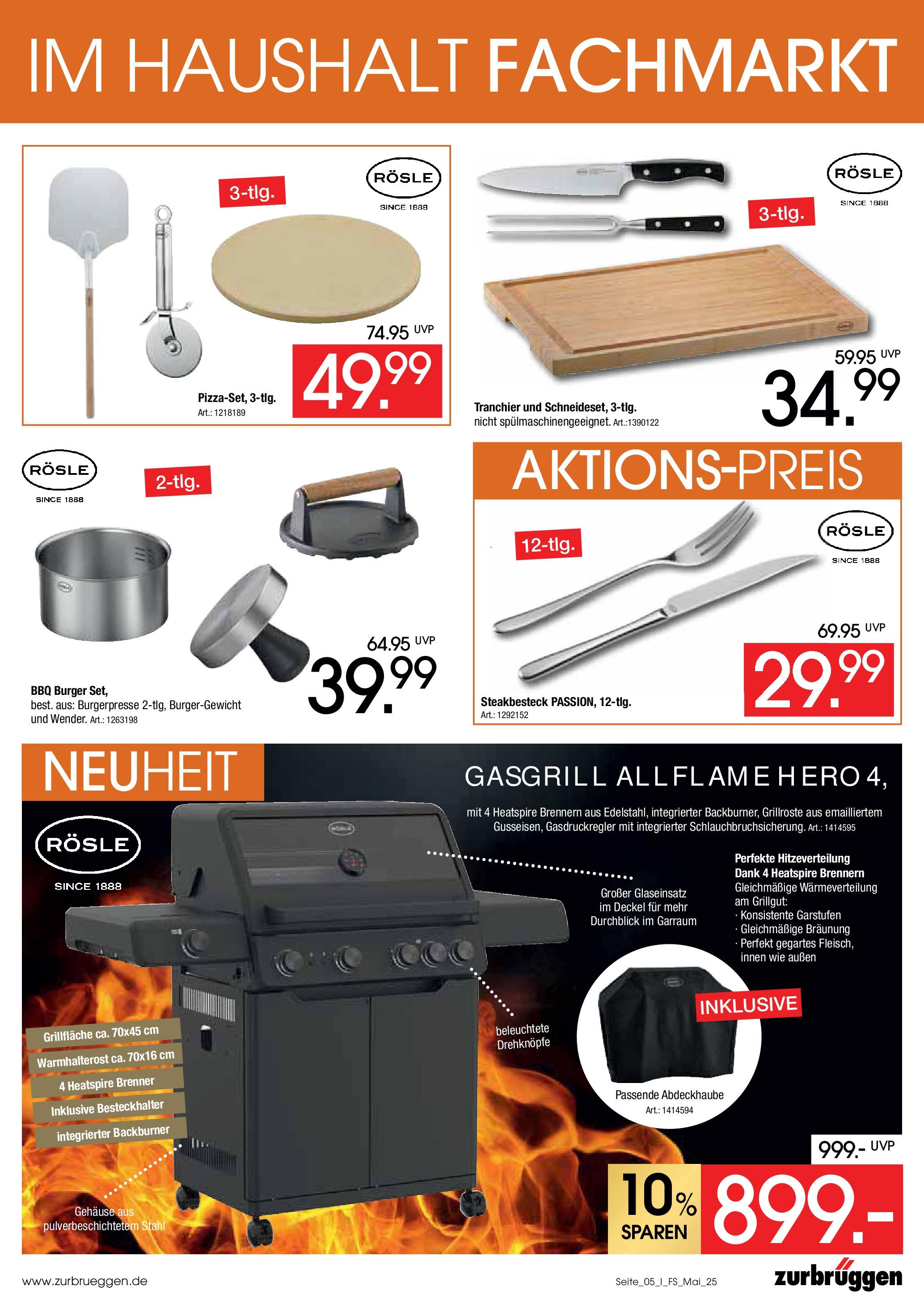 Zurbrüggen - Zurbrüggen: Marken Spezial (ab 01.05.2025) zum Blättern | Seite: 5 | Produkte: Grill, Burger
