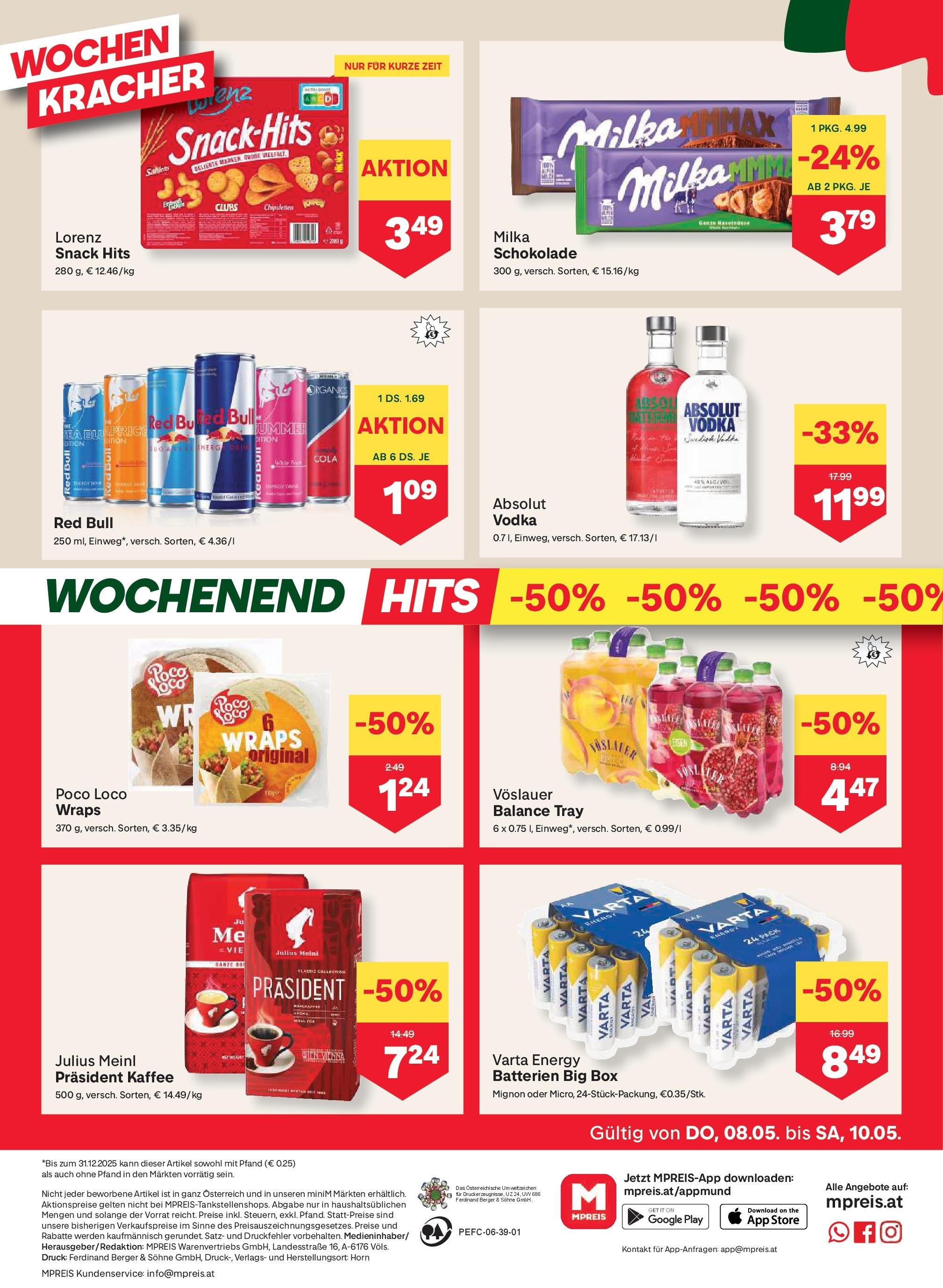 MPREIS Vorarlberg von 08.05.2025 - Aktuelle Angebote | Seite: 12 | Produkte: Box, Kaffee, Schokolade
