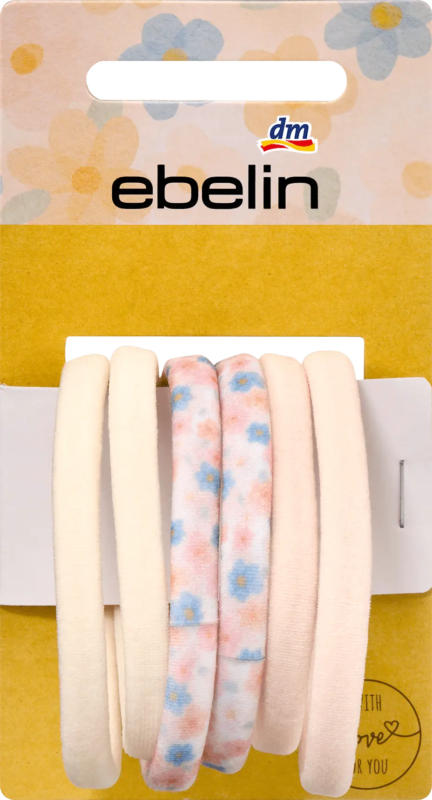 ebelin Haargummis mit Blumen-Motiv, mehrfarbig
