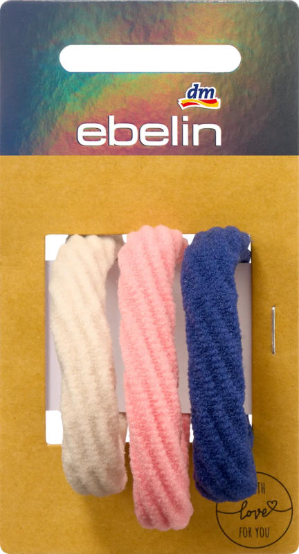 ebelin Haargummis strukturiert, beige/apricot/blau