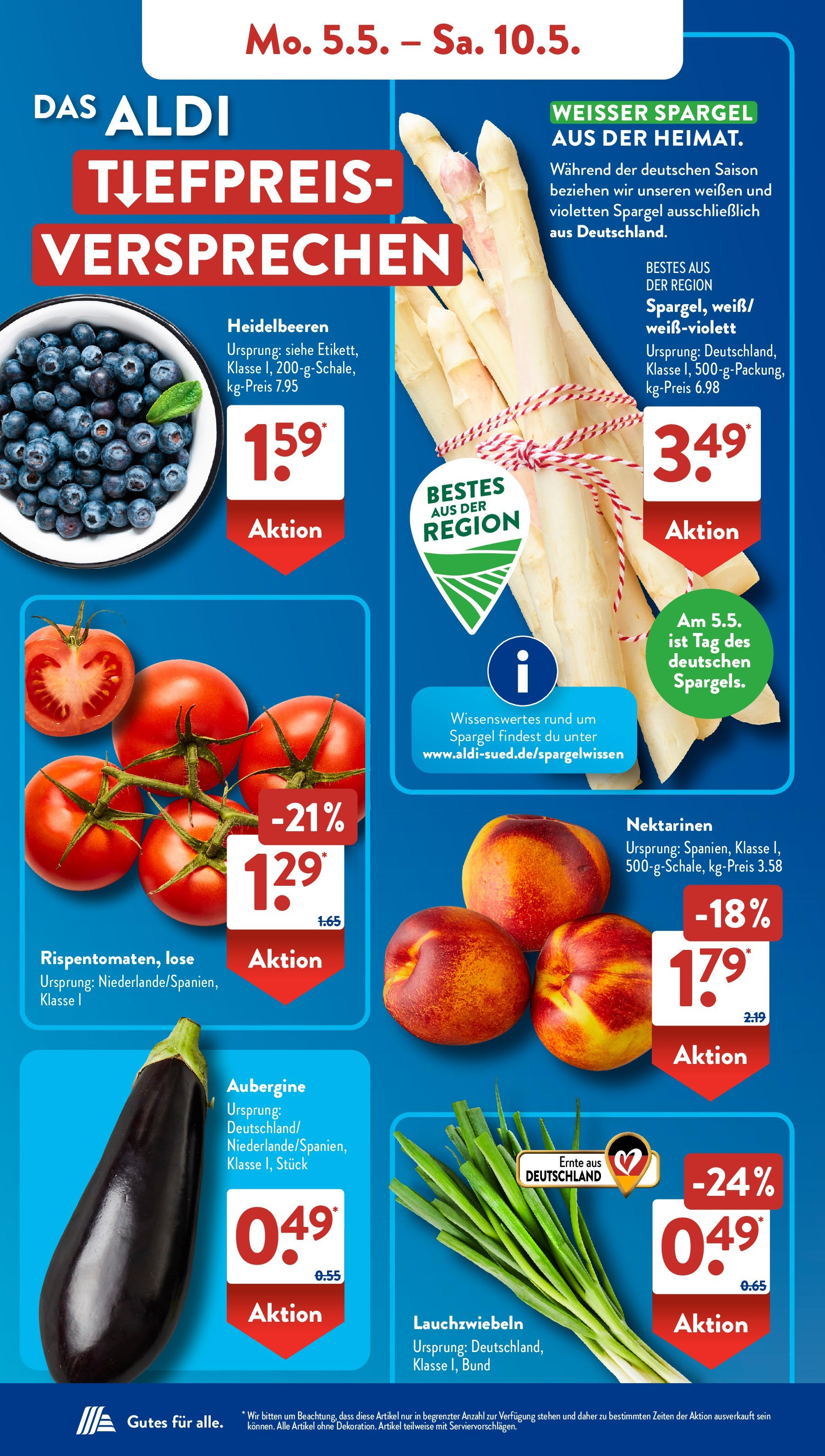 Aldi Süd - Aldi Süd: Wochenangebote (ab 04.05.2025) zum Blättern | Seite: 6 | Produkte: Nektarinen, Spargel, Heidelbeeren, Aubergine Aldi Süd - Aldi Süd: Wochenangebote (ab 04.05.2025) zum Blättern | Seite: 6 | Produkte: Nektarinen, Spargel, Heidelbeeren, Aubergine