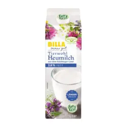 BILLA Tierwohl Heumilch länger frisch 3,6%