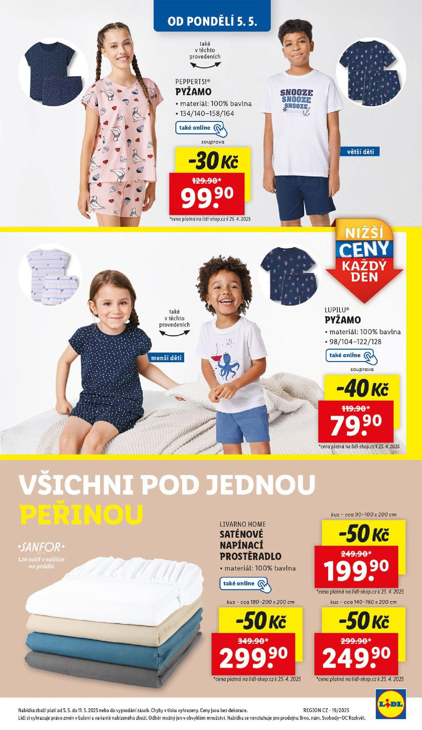Lidl leták od 05.05.2025 - Nový akční leták | Strana: 3 | Produkty: Pyžamo, Prostěradlo