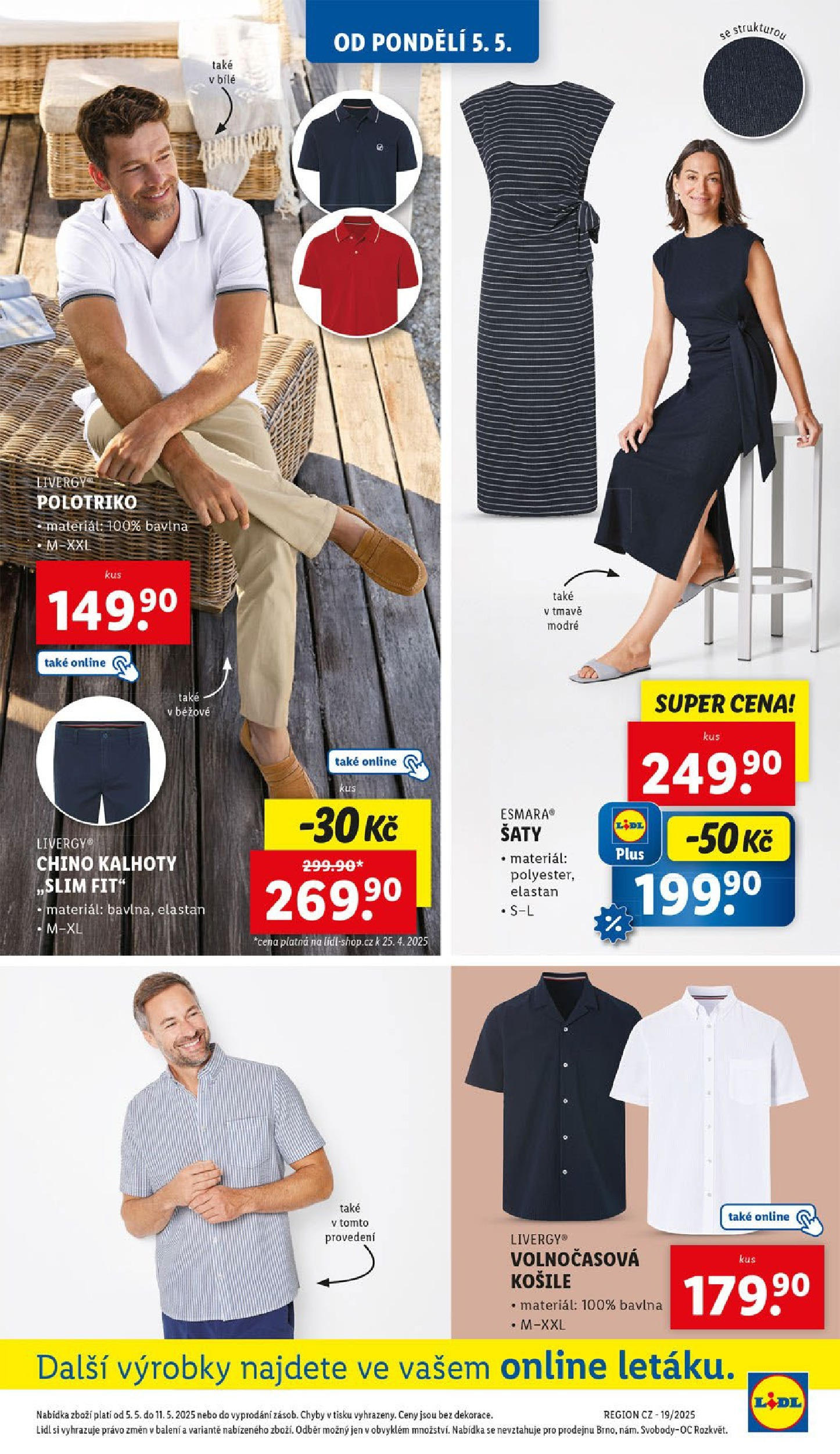Lidl leták od 05.05.2025 - Nový akční leták | Strana: 7 | Produkty: Šaty, Košile, Kalhoty