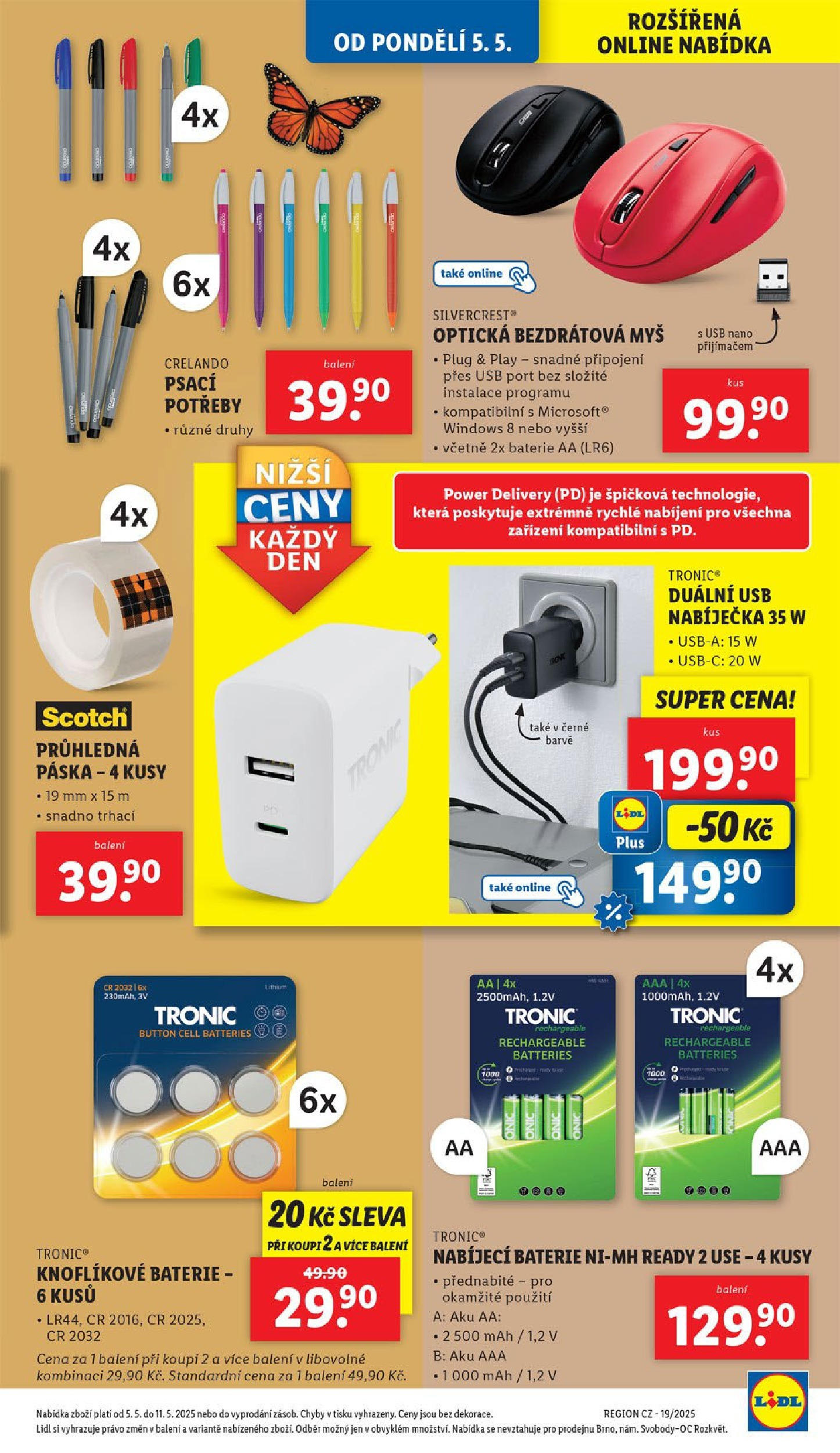 Lidl leták od 05.05.2025 - Nový akční leták | Strana: 11 | Produkty: Nabíjecí baterie, Baterie AA, USB, Baterie