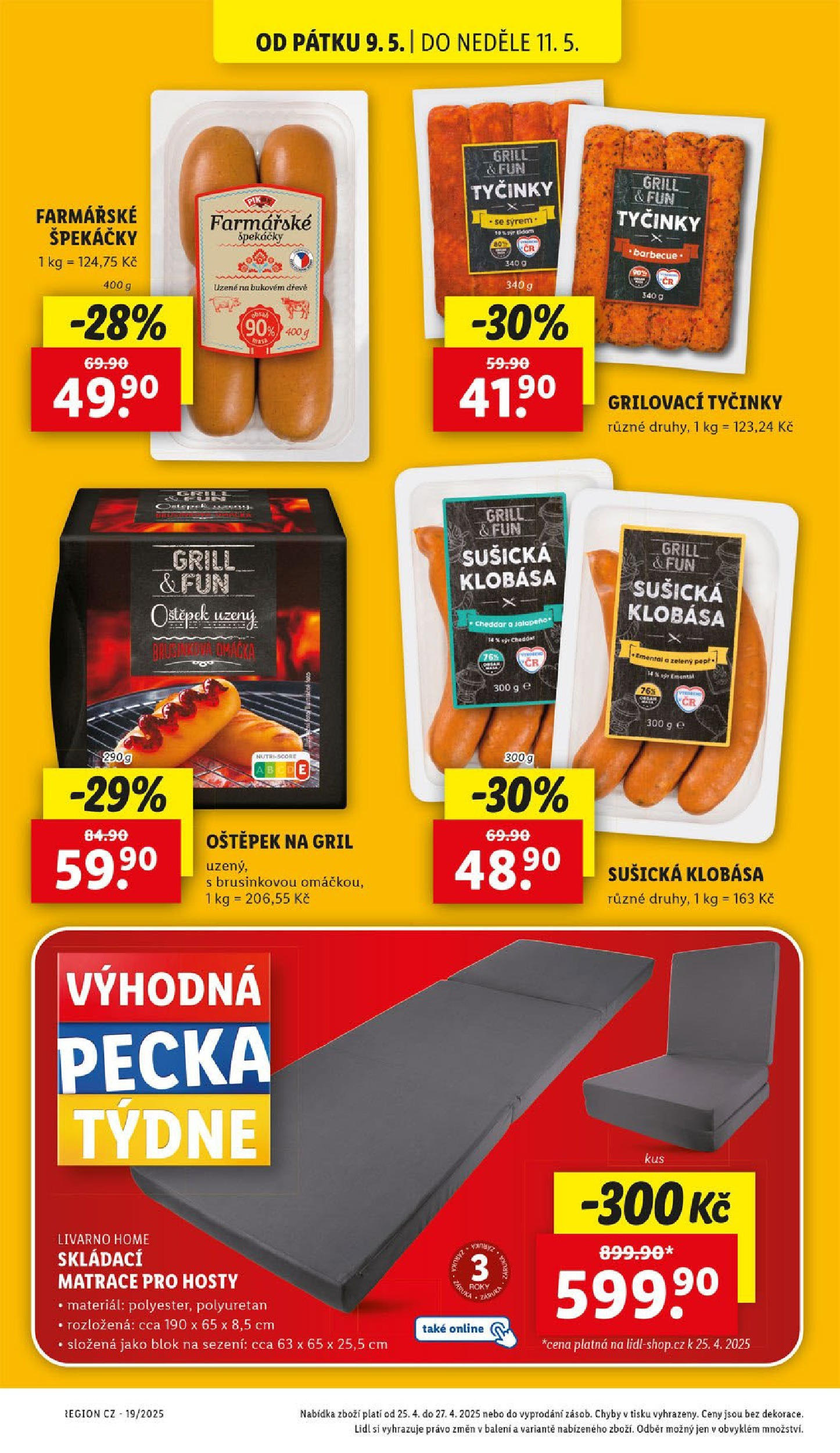 Lidl leták od 05.05.2025 - Nový akční leták | Strana: 23 | Produkty: Skládací matrace, Špekáčky, Blok, Sušička