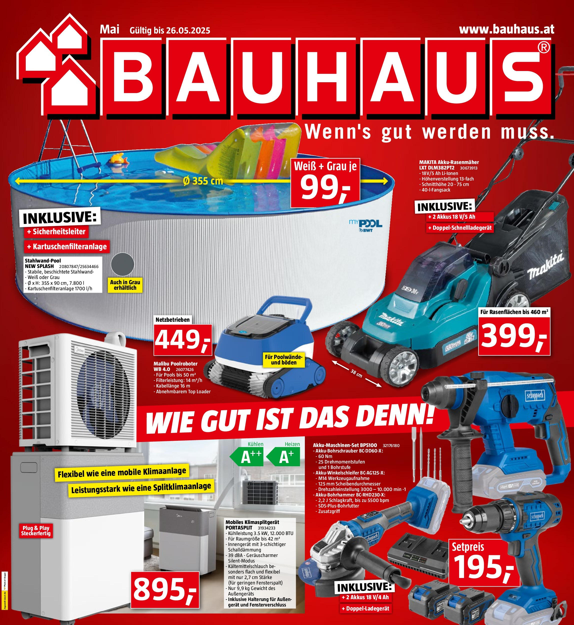 Bauhaus Prospekt aktuell (07.05.2025) || Aktuelle Angebote | Seite: 1 | Produkte: Klimaanlage, Gewicht Bauhaus Prospekt aktuell von 07.05.2025 - Aktuelle Angebote | Seite: 1 | Produkte: Klimaanlage, Gewicht