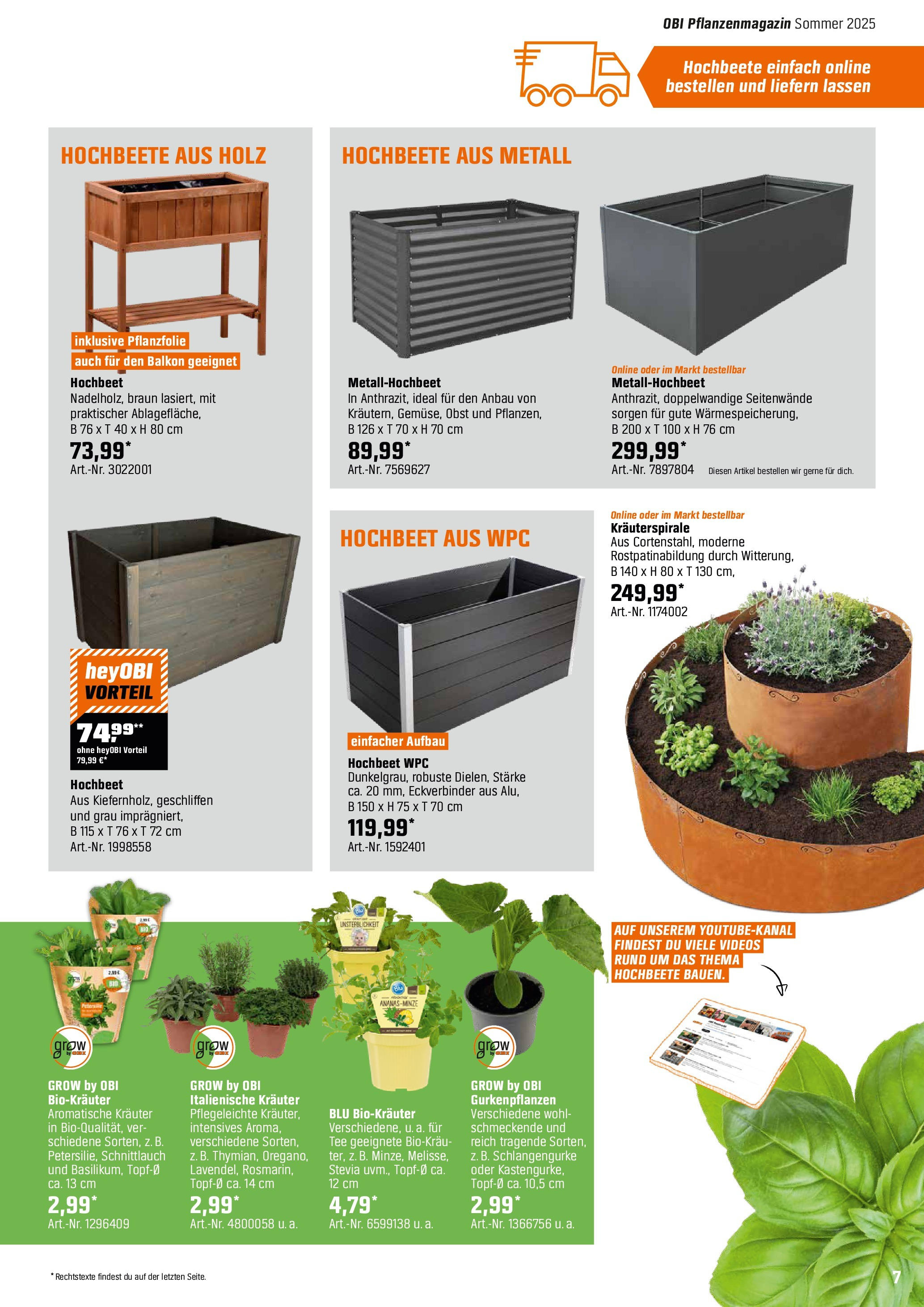 Obi - Bring Farbe in den Garten! (ab 05.05.2025) zum Blättern | Seite: 7 | Produkte: Hochbeet, Obst, Tee
