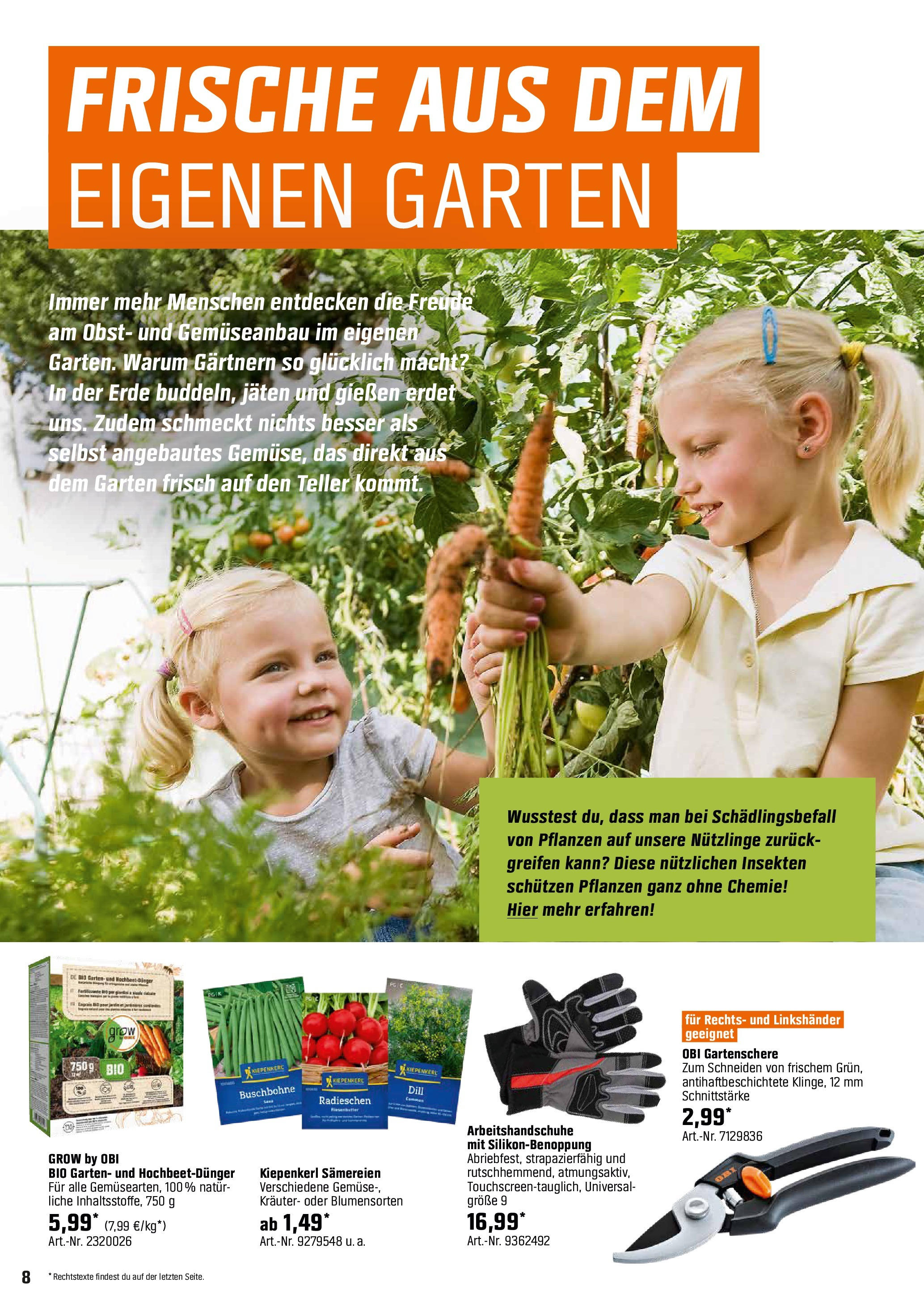 Obi - Bring Farbe in den Garten! (ab 05.05.2025) zum Blättern | Seite: 8 | Produkte: Gemüse, Obst, Dill