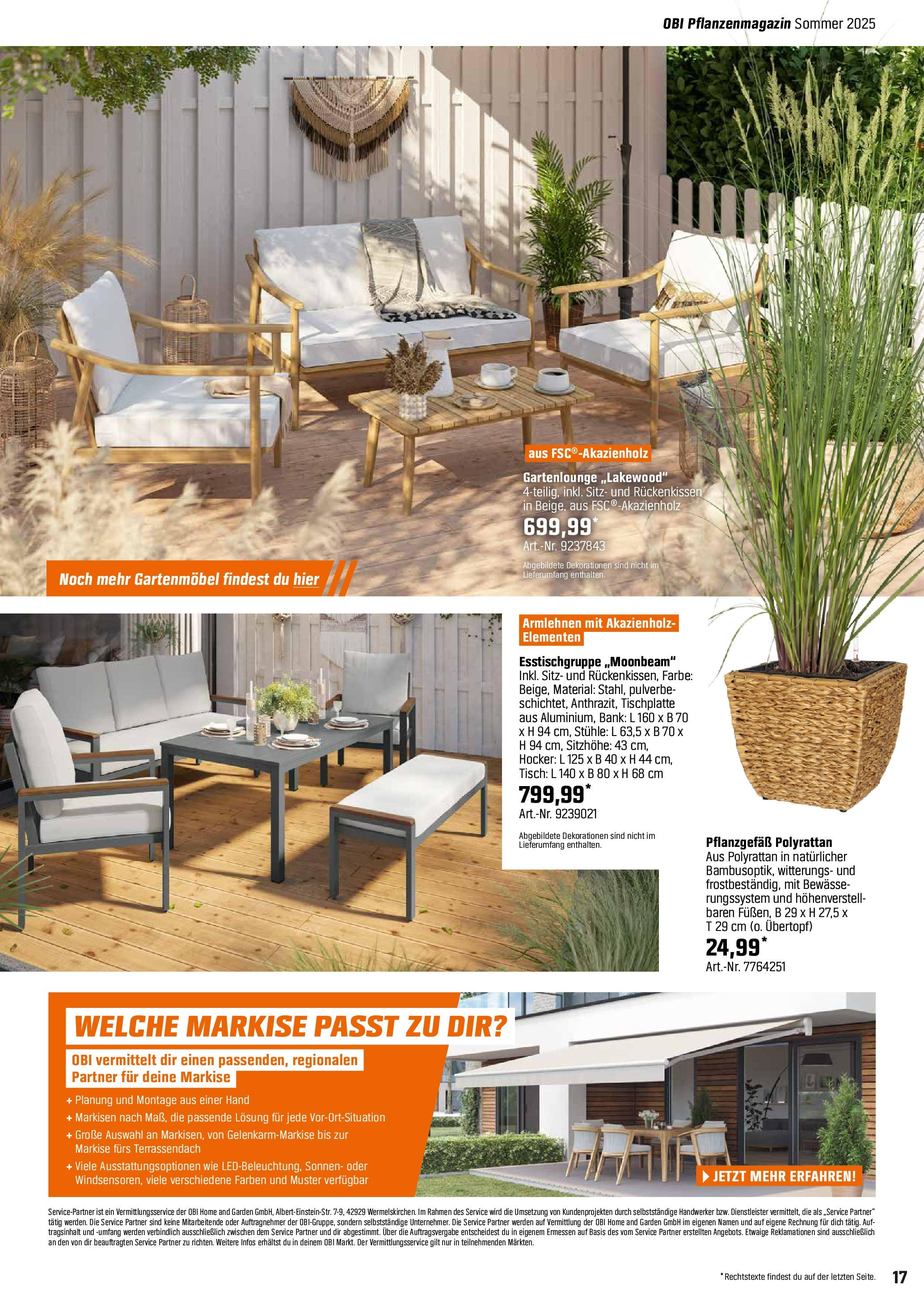 Obi - Bring Farbe in den Garten! (ab 05.05.2025) zum Blättern | Seite: 17 | Produkte: Hocker, Tisch, Gartenmöbel