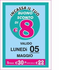 Buono sconto di 8 euro