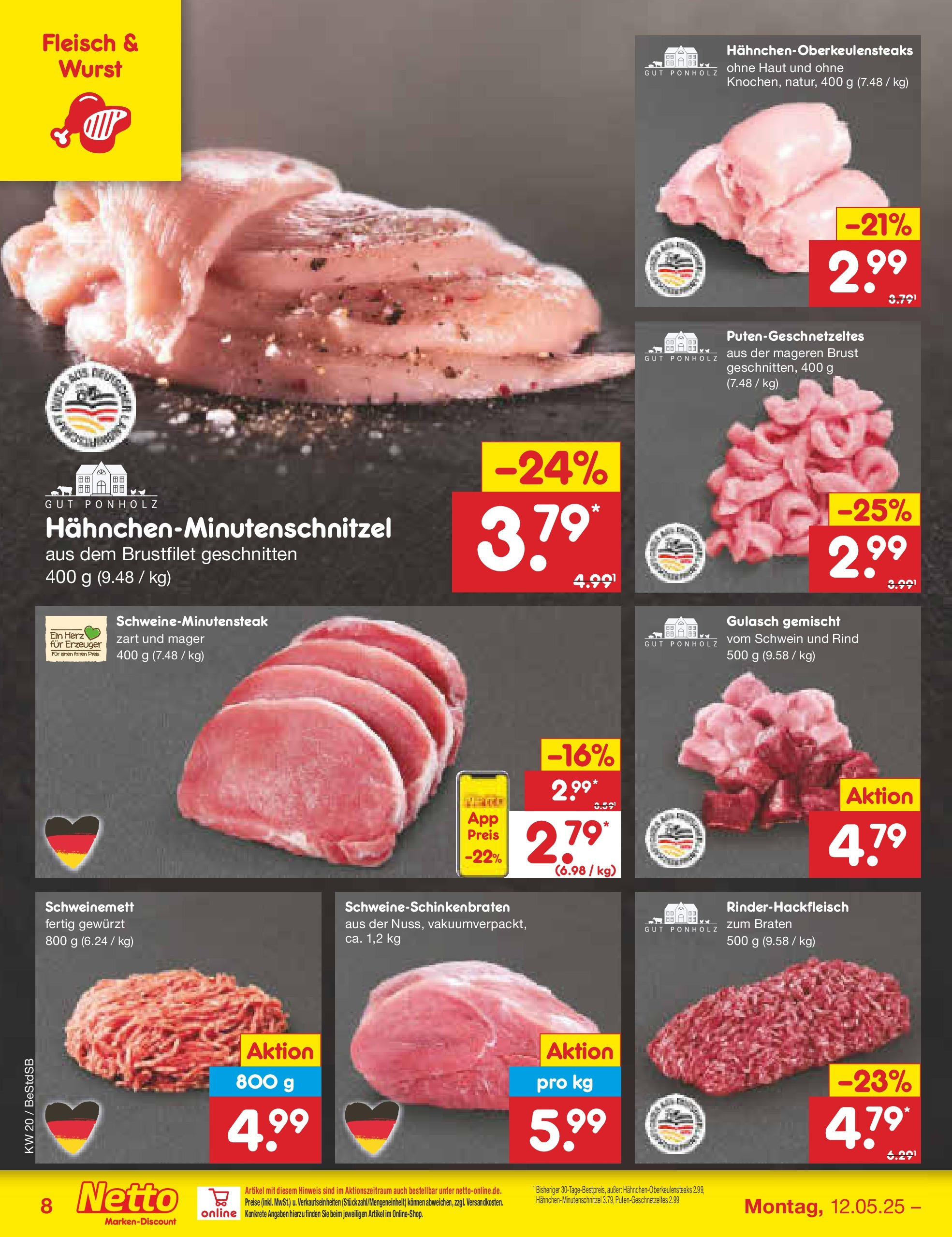 Netto Marken-Discount - Netto: Wochenangebote (ab 12.05.2025) » Angebote | Seite: 10 | Produkte: Gulasch, Wurst, Steak, Fleisch Netto Marken-Discount - Netto: Wochenangebote (ab 12.05.2025) » Angebote | Seite: 10 | Produkte: Gulasch, Wurst, Steak, Fleisch