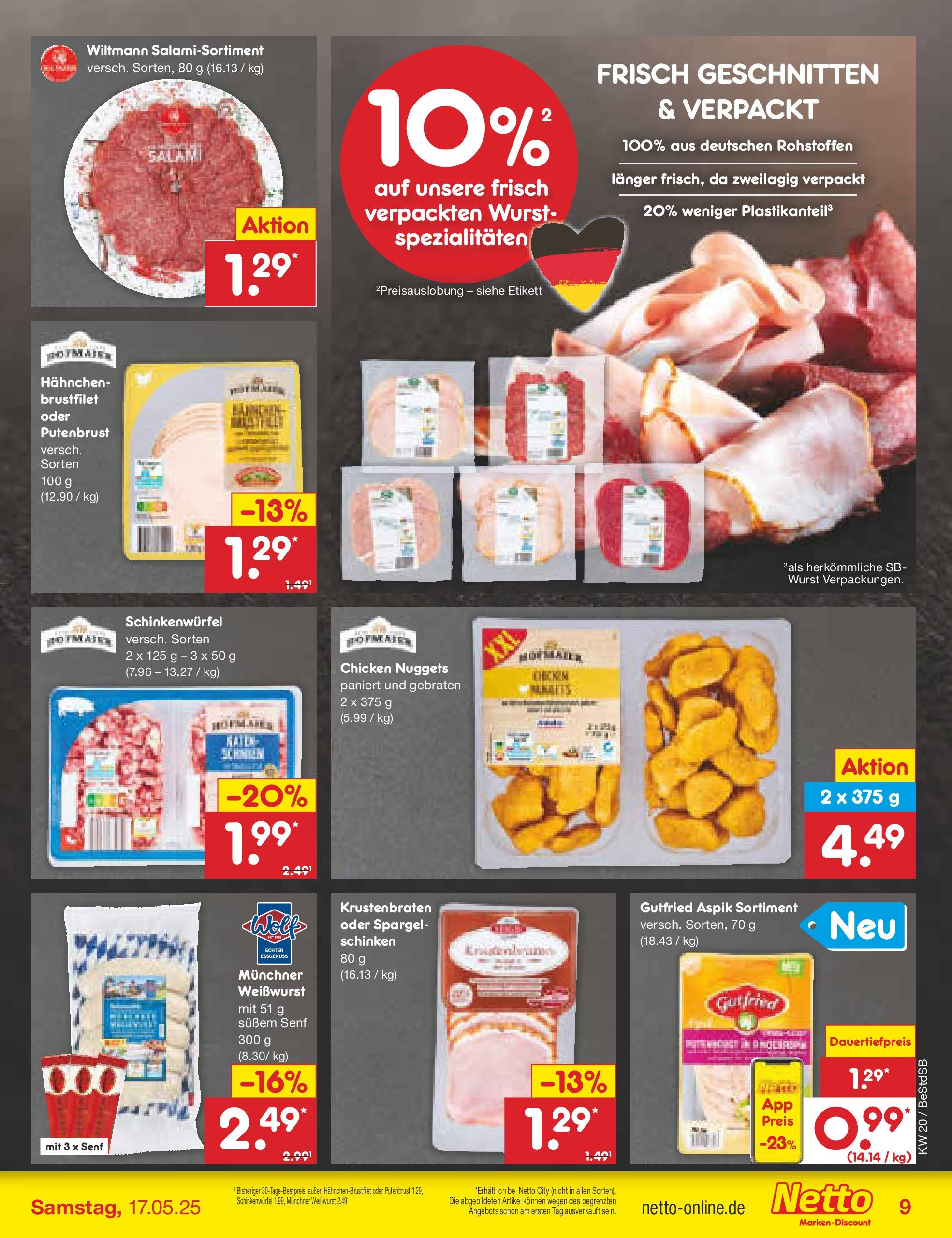 Netto Marken-Discount - Netto: Wochenangebote (ab 12.05.2025) » Angebote | Seite: 11 | Produkte: Hahnchen, Weißwurst, Spargel, Salami Netto Marken-Discount - Netto: Wochenangebote (ab 12.05.2025) » Angebote | Seite: 11 | Produkte: Hahnchen, Weißwurst, Spargel, Salami