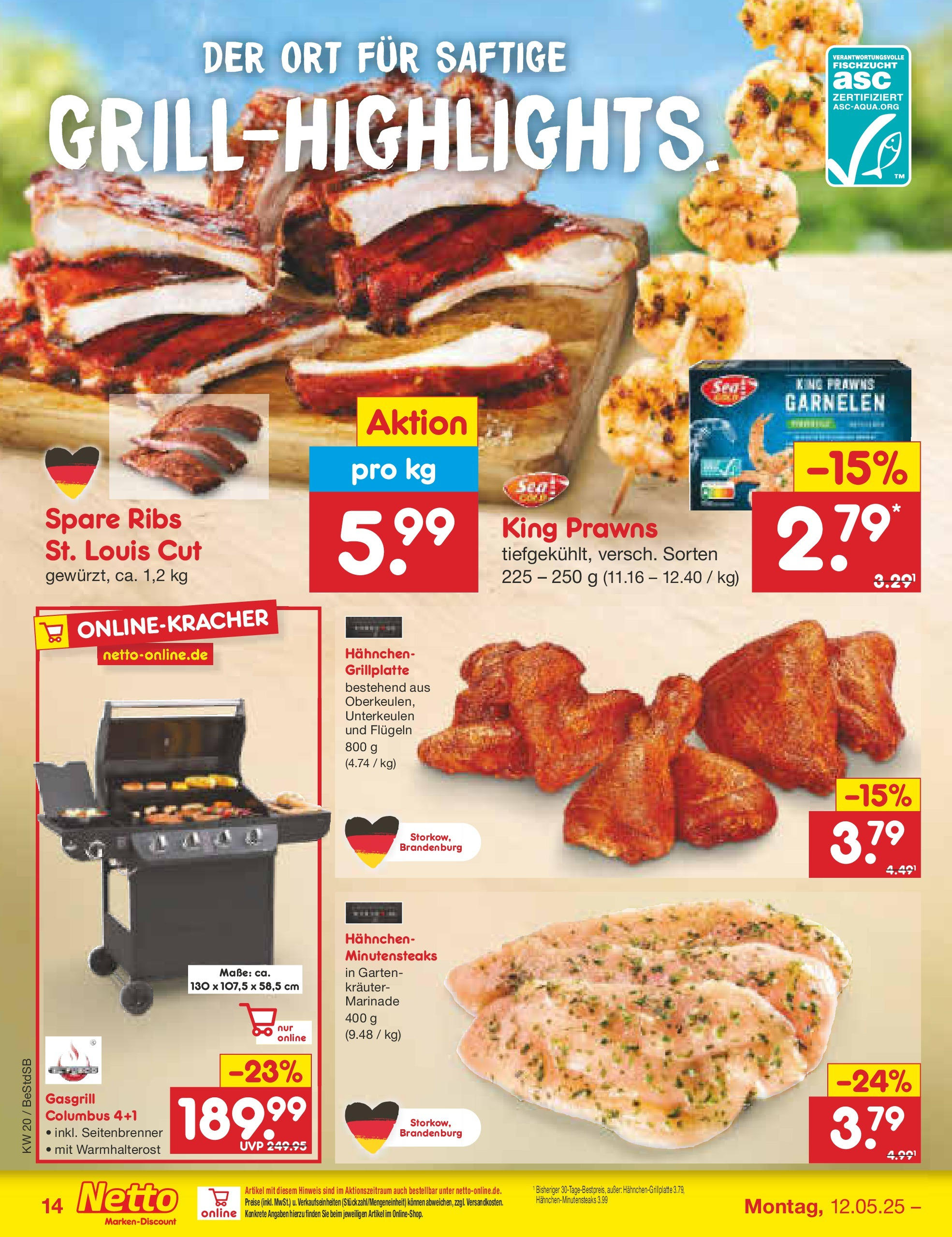 Netto Marken-Discount - Netto: Wochenangebote (ab 12.05.2025) » Angebote | Seite: 18 | Produkte: Grill, Hahnchen, Spare ribs, Garnelen Netto Marken-Discount - Netto: Wochenangebote (ab 12.05.2025) » Angebote | Seite: 18 | Produkte: Grill, Hahnchen, Spare ribs, Garnelen