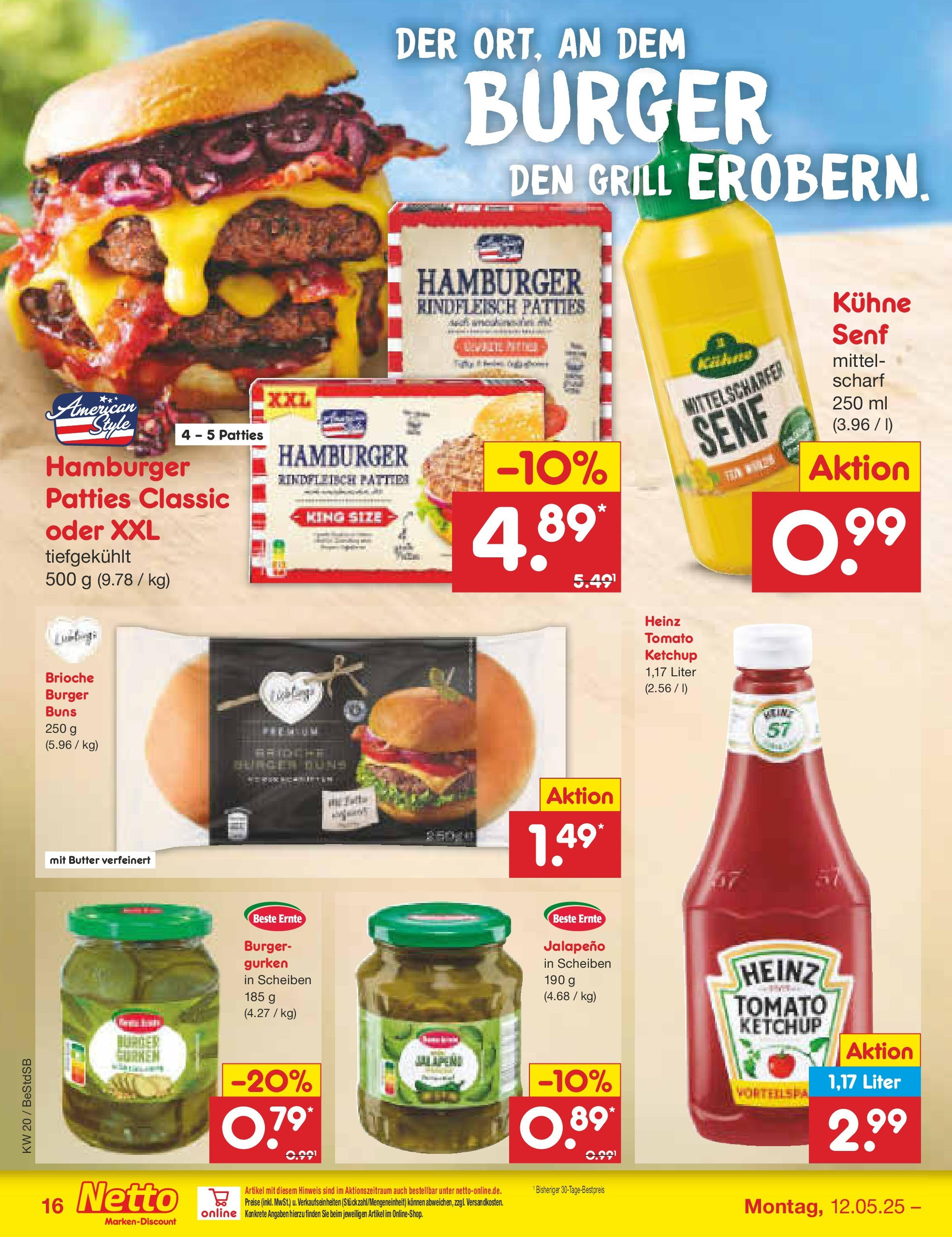 Netto Marken-Discount - Netto: Wochenangebote (ab 12.05.2025) » Angebote | Seite: 20 | Produkte: Grill, Rindfleisch, Ketchup, Gurken Netto Marken-Discount - Netto: Wochenangebote (ab 12.05.2025) » Angebote | Seite: 20 | Produkte: Grill, Rindfleisch, Ketchup, Gurken