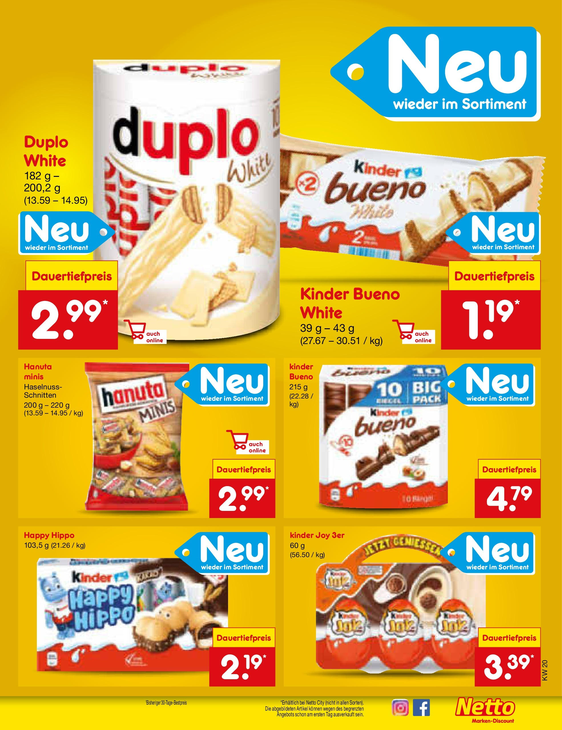 Netto Marken-Discount - Netto: Wochenangebote (ab 12.05.2025) » Angebote | Seite: 43 | Produkte: Kinder bueno, Kinder joy Netto Marken-Discount - Netto: Wochenangebote (ab 12.05.2025) » Angebote | Seite: 43 | Produkte: Kinder bueno, Kinder joy