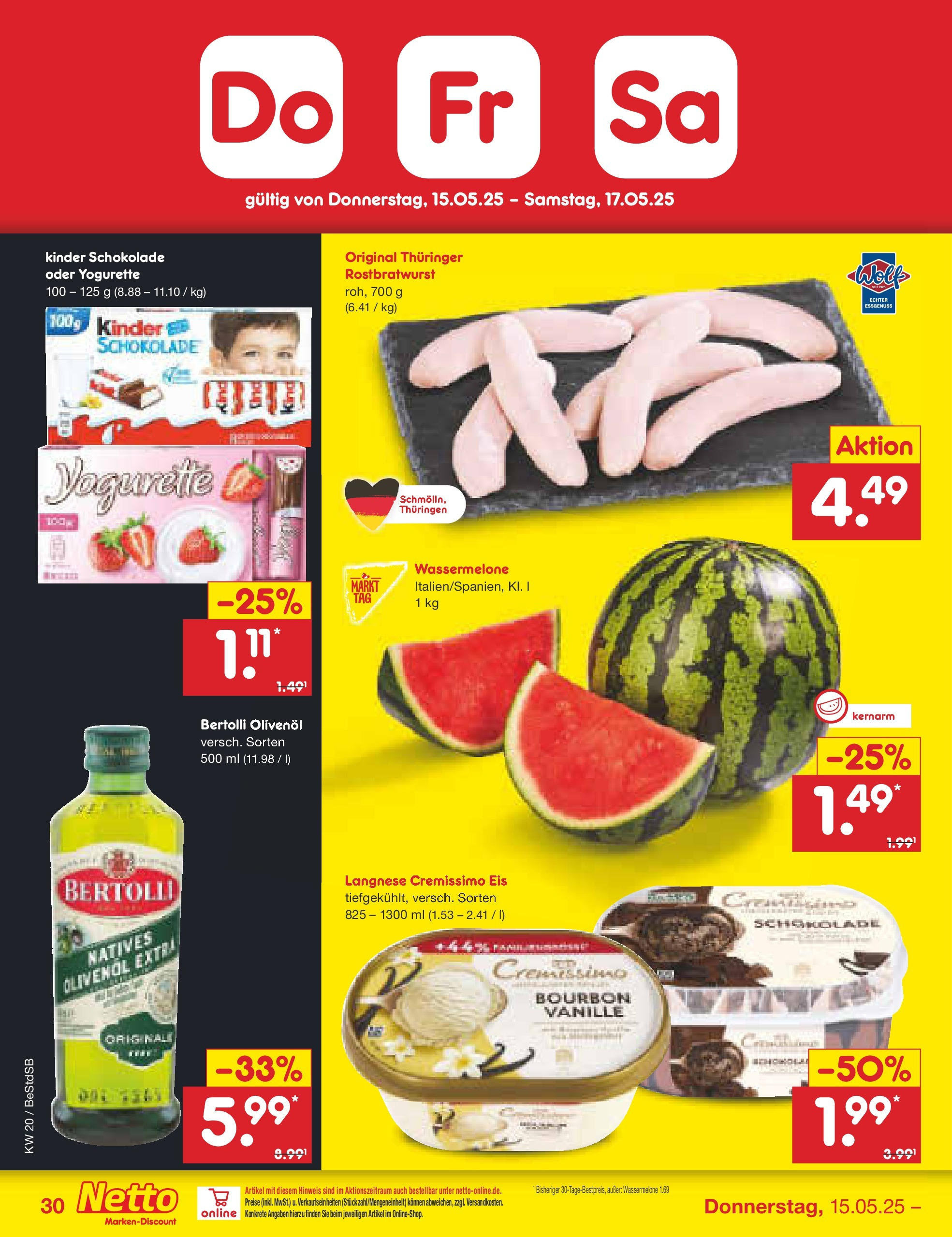 Netto Marken-Discount - Netto: Wochenangebote (ab 12.05.2025) » Angebote | Seite: 52 | Produkte: Langnese cremissimo, Cremissimo, Olivenol, Bourbon Netto Marken-Discount - Netto: Wochenangebote (ab 12.05.2025) » Angebote | Seite: 52 | Produkte: Langnese cremissimo, Cremissimo, Olivenol, Bourbon