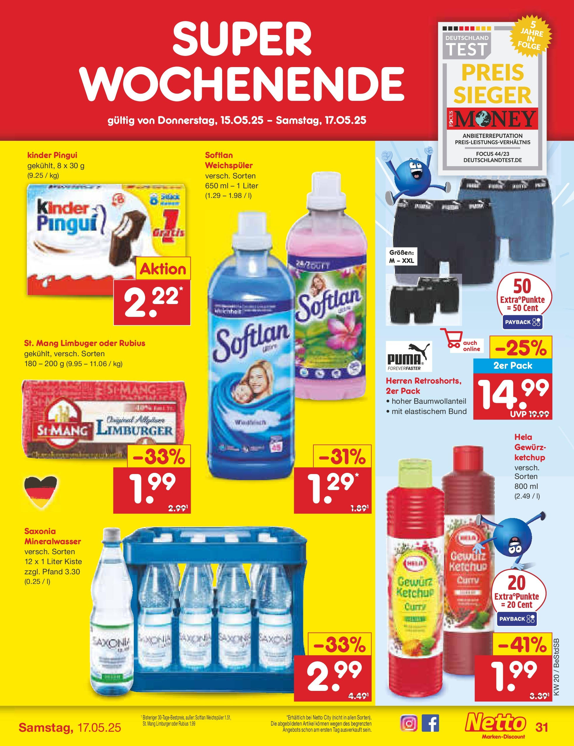 Netto Marken-Discount - Netto: Wochenangebote (ab 12.05.2025) » Angebote | Seite: 53 | Produkte: Mineralwasser, Weichspüler, Ketchup Netto Marken-Discount - Netto: Wochenangebote (ab 12.05.2025) » Angebote | Seite: 53 | Produkte: Mineralwasser, Weichspüler, Ketchup