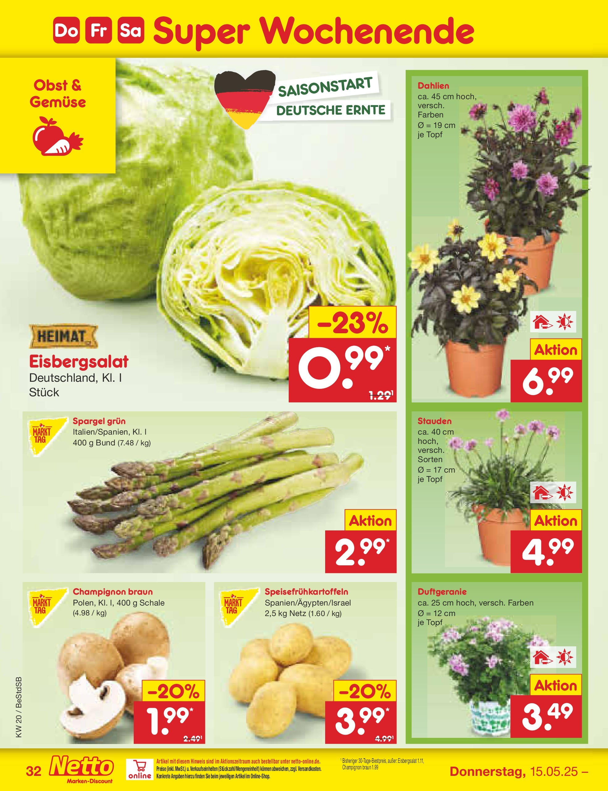 Netto Marken-Discount - Netto: Wochenangebote (ab 12.05.2025) » Angebote | Seite: 54 | Produkte: Eisbergsalat, Spargel, Gemüse, Obst Netto Marken-Discount - Netto: Wochenangebote (ab 12.05.2025) » Angebote | Seite: 54 | Produkte: Eisbergsalat, Spargel, Gemüse, Obst