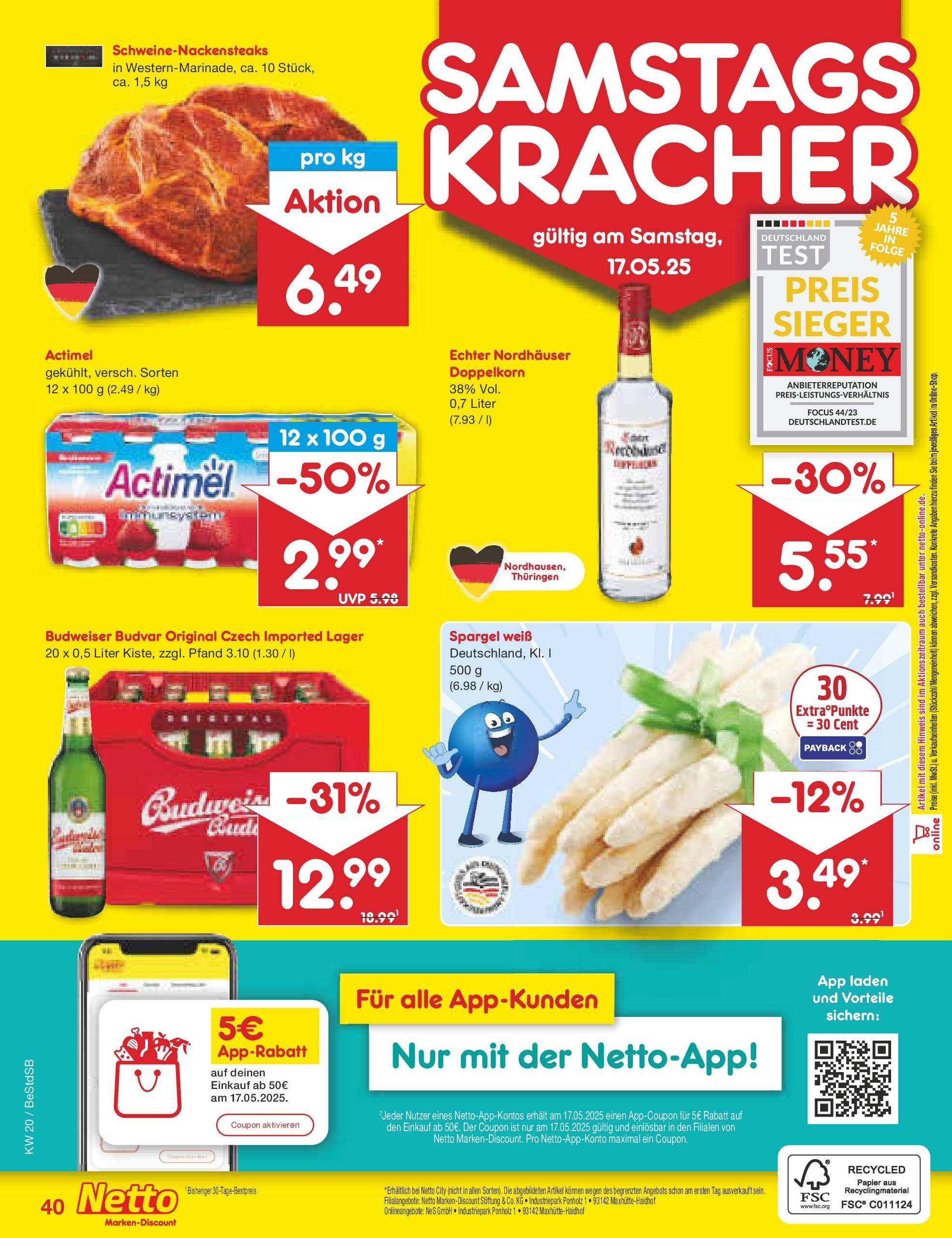 Netto Marken-Discount - Netto: Wochenangebote (ab 12.05.2025) » Angebote | Seite: 64 | Produkte: Actimel, Spargel, Budweiser Netto Marken-Discount - Netto: Wochenangebote (ab 12.05.2025) » Angebote | Seite: 64 | Produkte: Actimel, Spargel, Budweiser