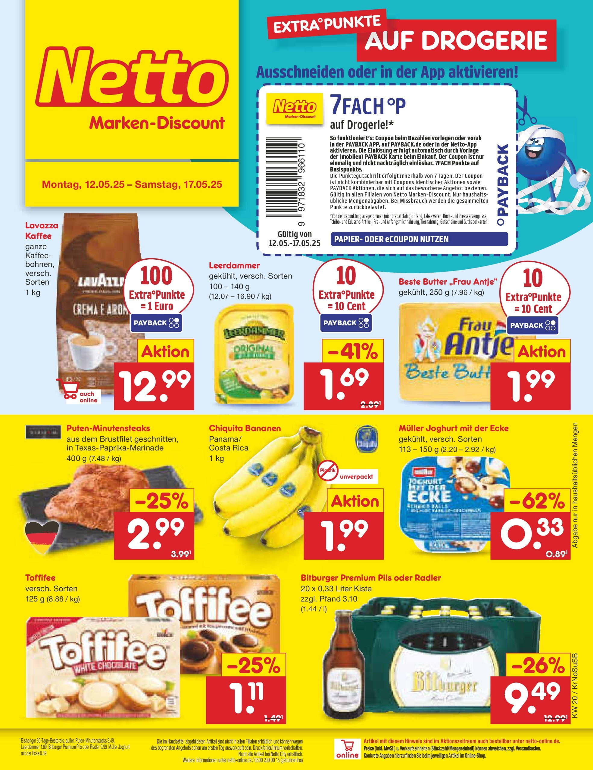 Netto Marken-Discount - Netto: Wochenangebote (ab 12.05.2025) » Angebote | Seite: 1 | Produkte: Bitburger, Joghurt, Bananen, Steak Netto Marken-Discount - Netto: Wochenangebote (ab 12.05.2025) » Angebote | Seite: 1 | Produkte: Bitburger, Joghurt, Bananen, Steak