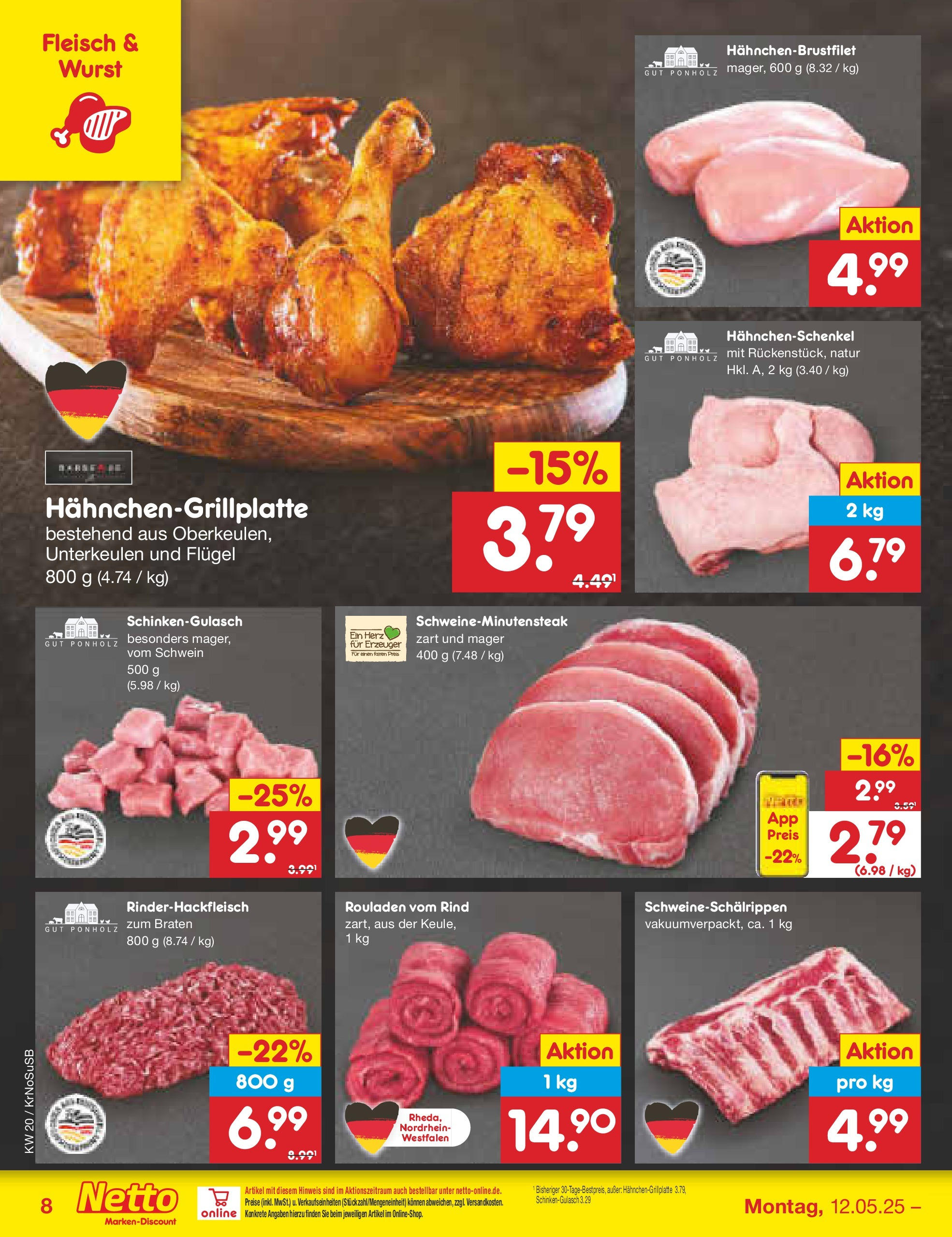 Netto Marken-Discount - Netto: Wochenangebote (ab 12.05.2025) » Angebote | Seite: 10 | Produkte: Hahnchenschenkel, Wurst, Fleisch Netto Marken-Discount - Netto: Wochenangebote (ab 12.05.2025) » Angebote | Seite: 10 | Produkte: Hahnchenschenkel, Wurst, Fleisch